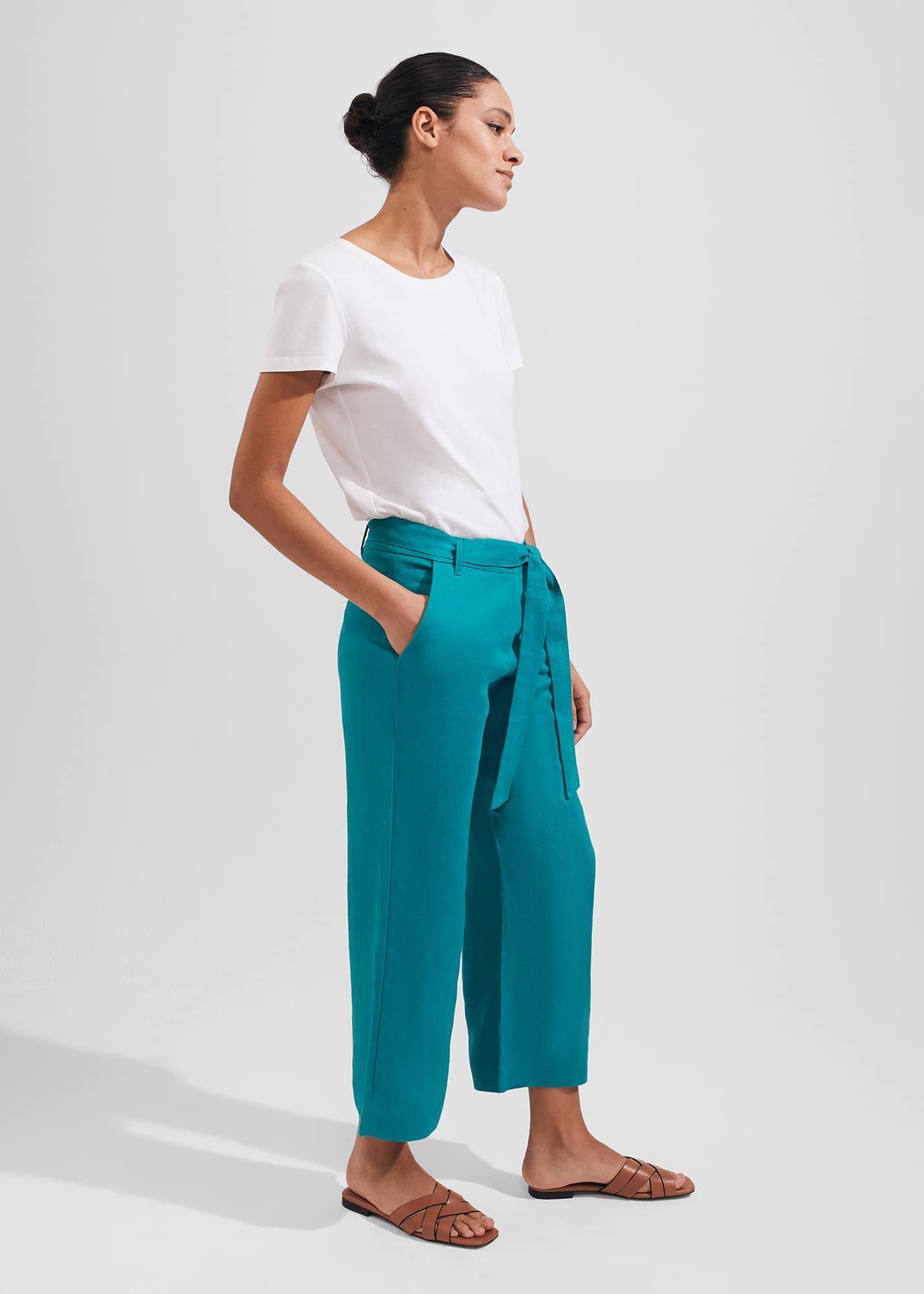 Jacqui Crop Trousers, Lagoon Green, hi-res
