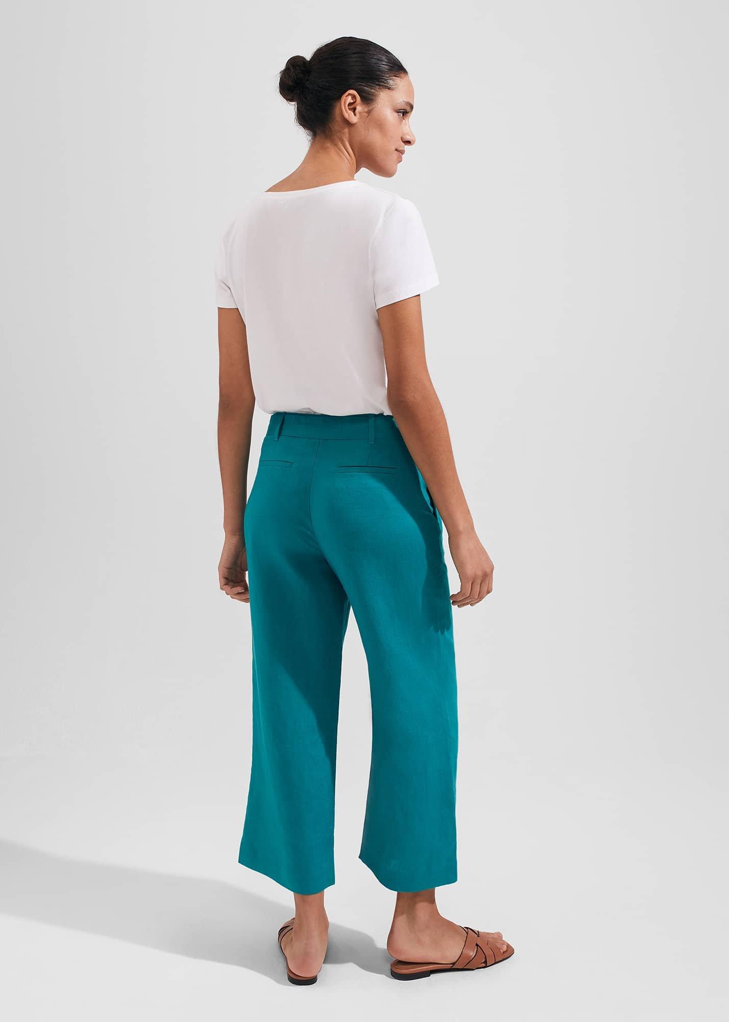 Jacqui Crop Trousers, Lagoon Green, hi-res