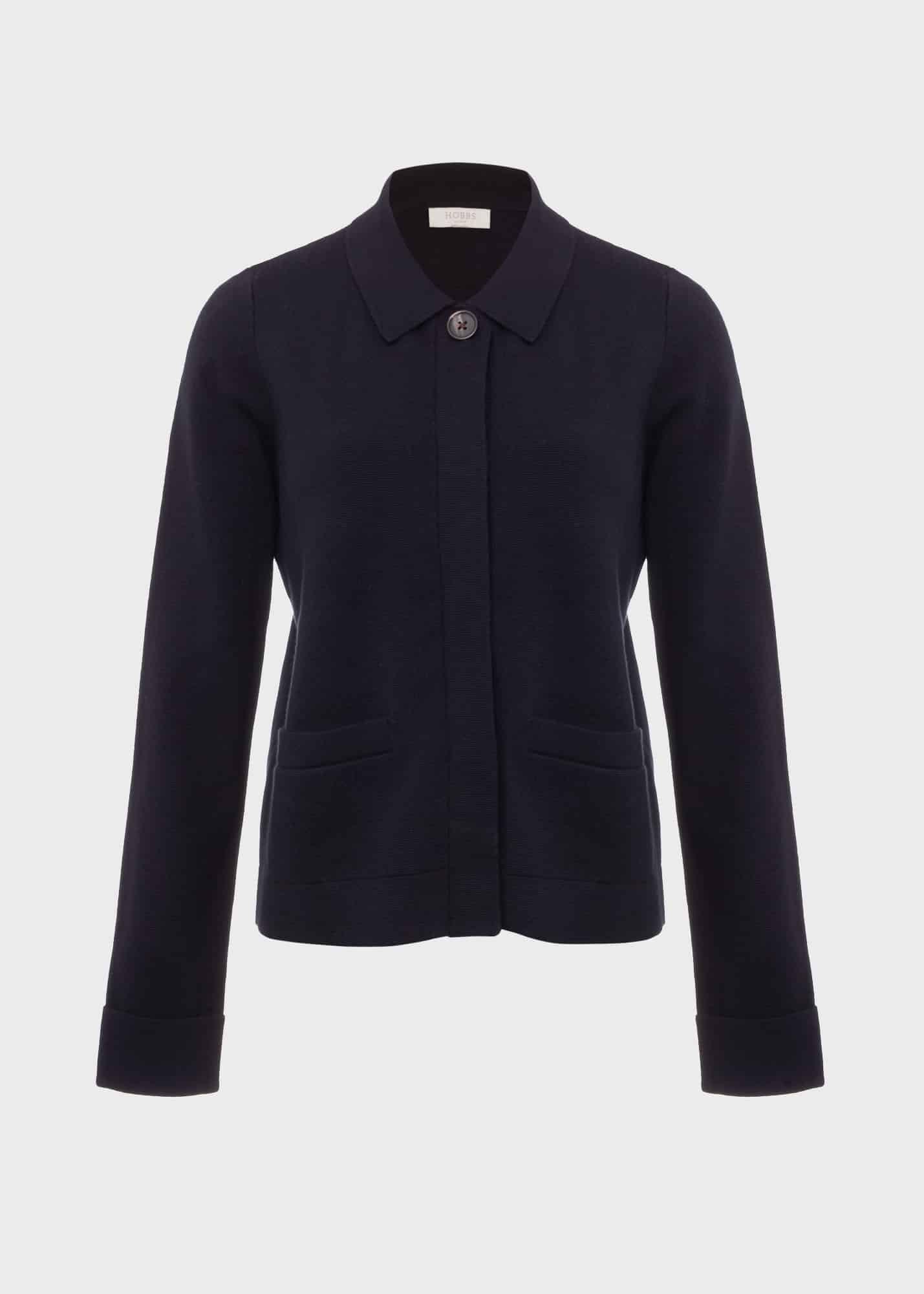 Dawn Knitted Jacket, Hobbs Navy, hi-res