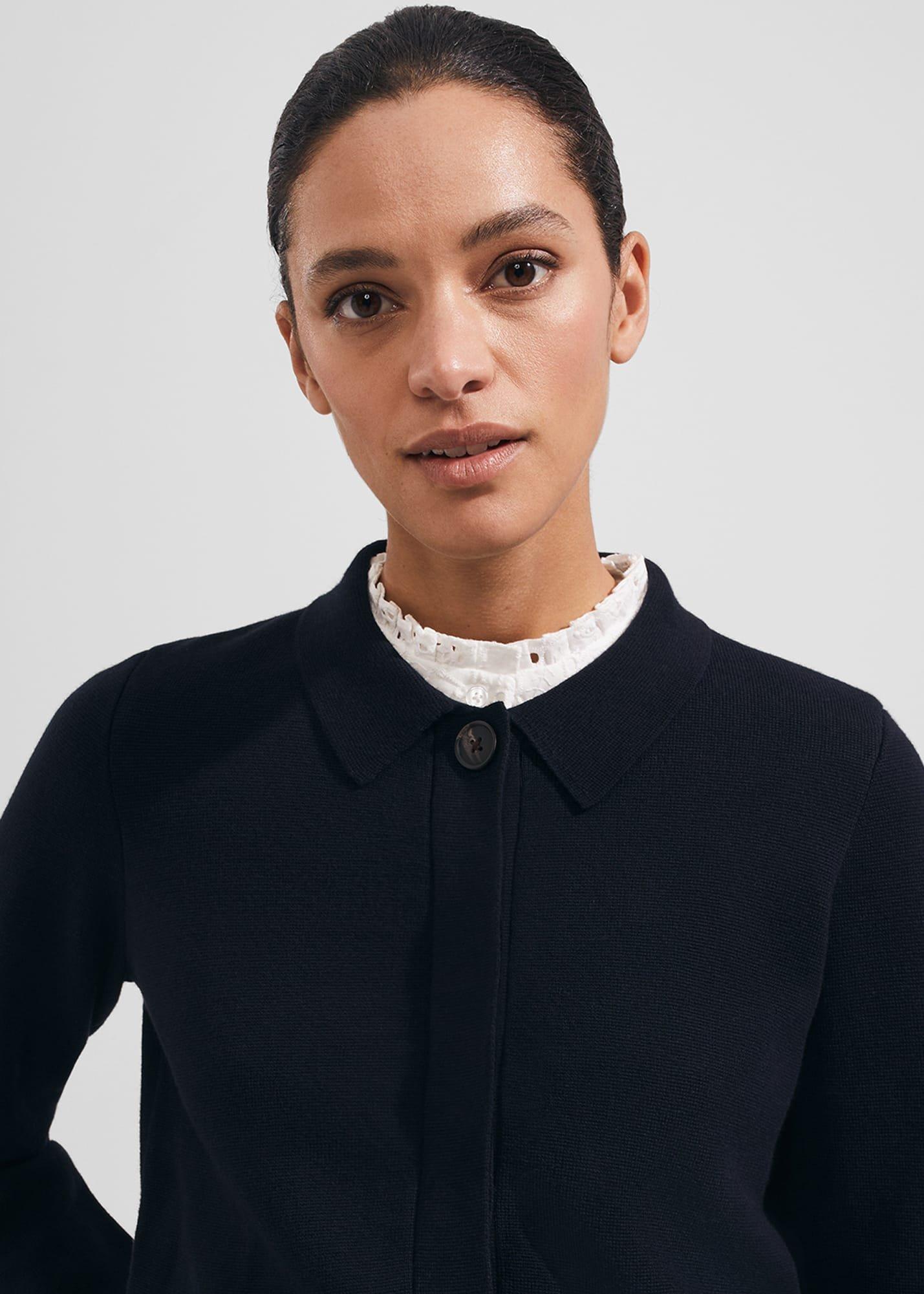 Dawn Knitted Jacket, Hobbs Navy, hi-res