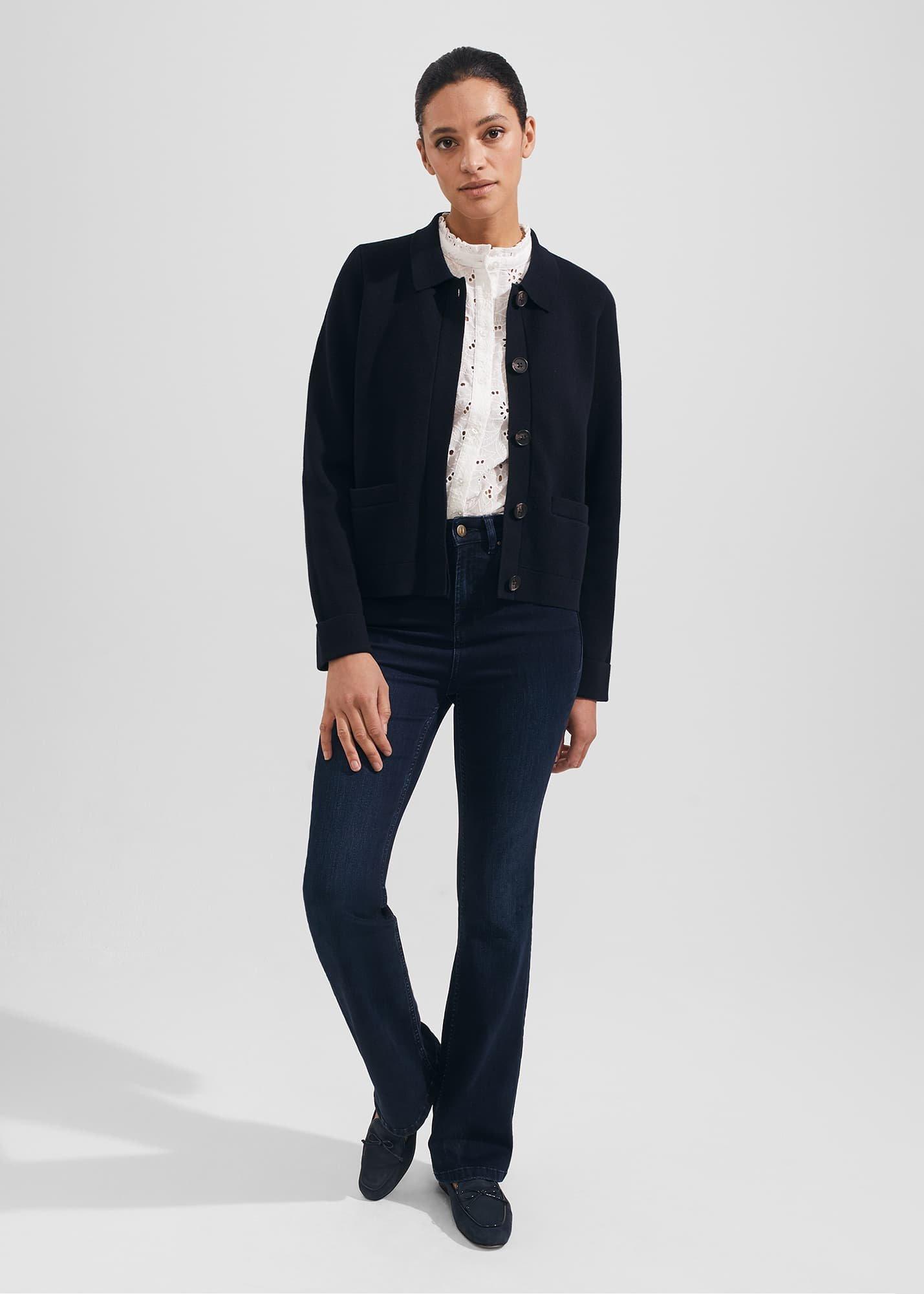 Dawn Knitted Jacket, Hobbs Navy, hi-res