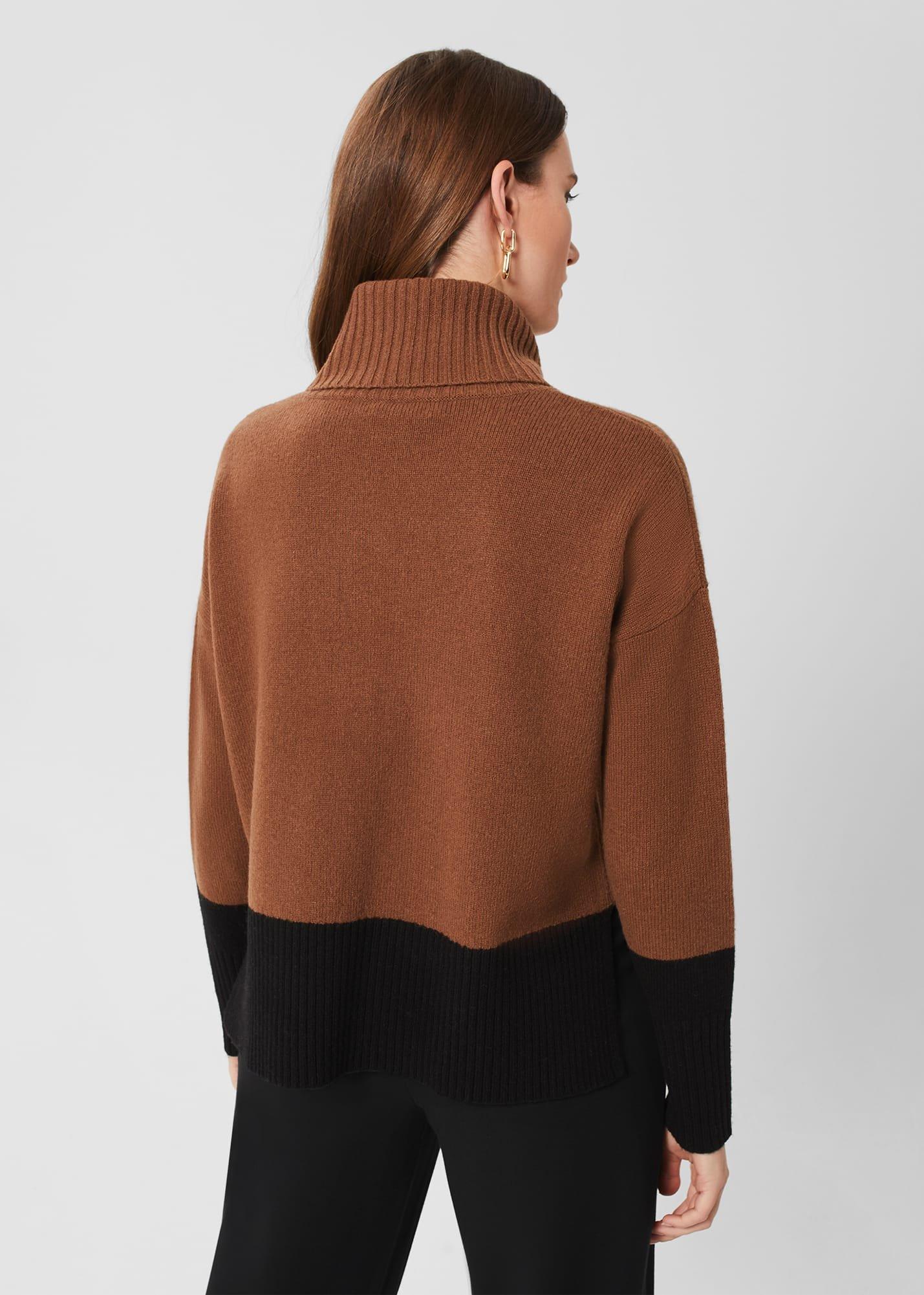 Melodie Merino Wool Jumper, Toffee Black, hi-res