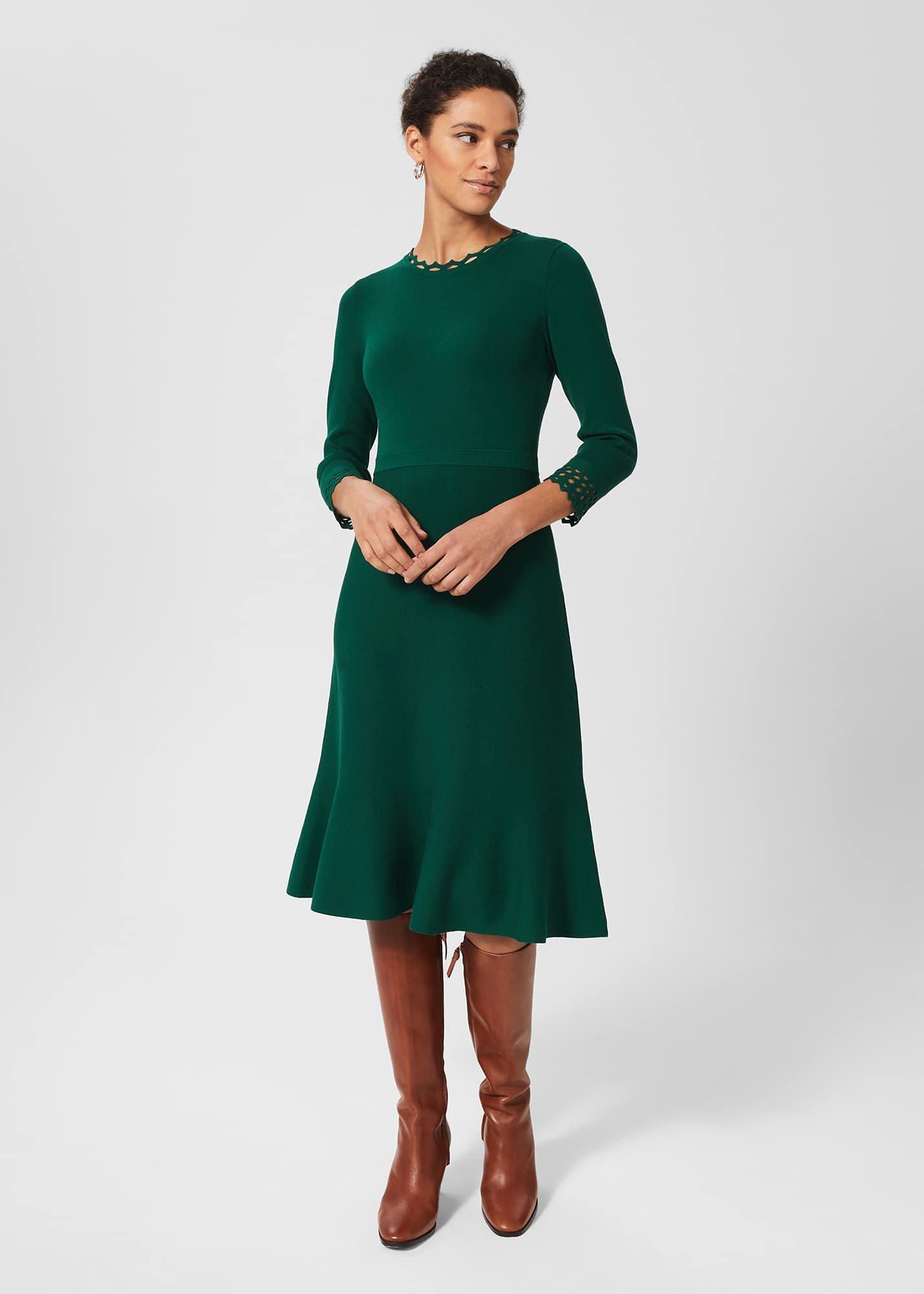 Erin Knitted Dress, Evergreen, hi-res