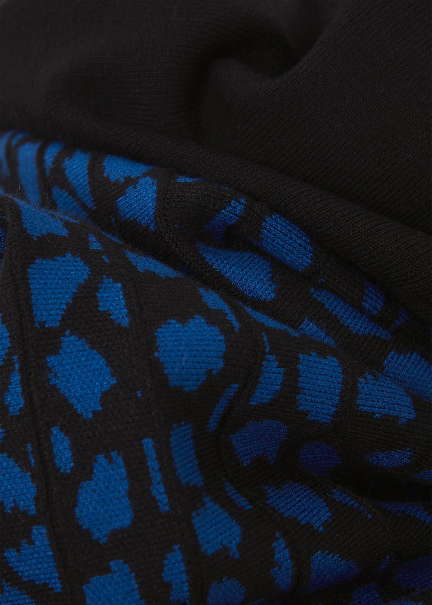 Petite Elena Knitted Dress, Black Blue, hi-res