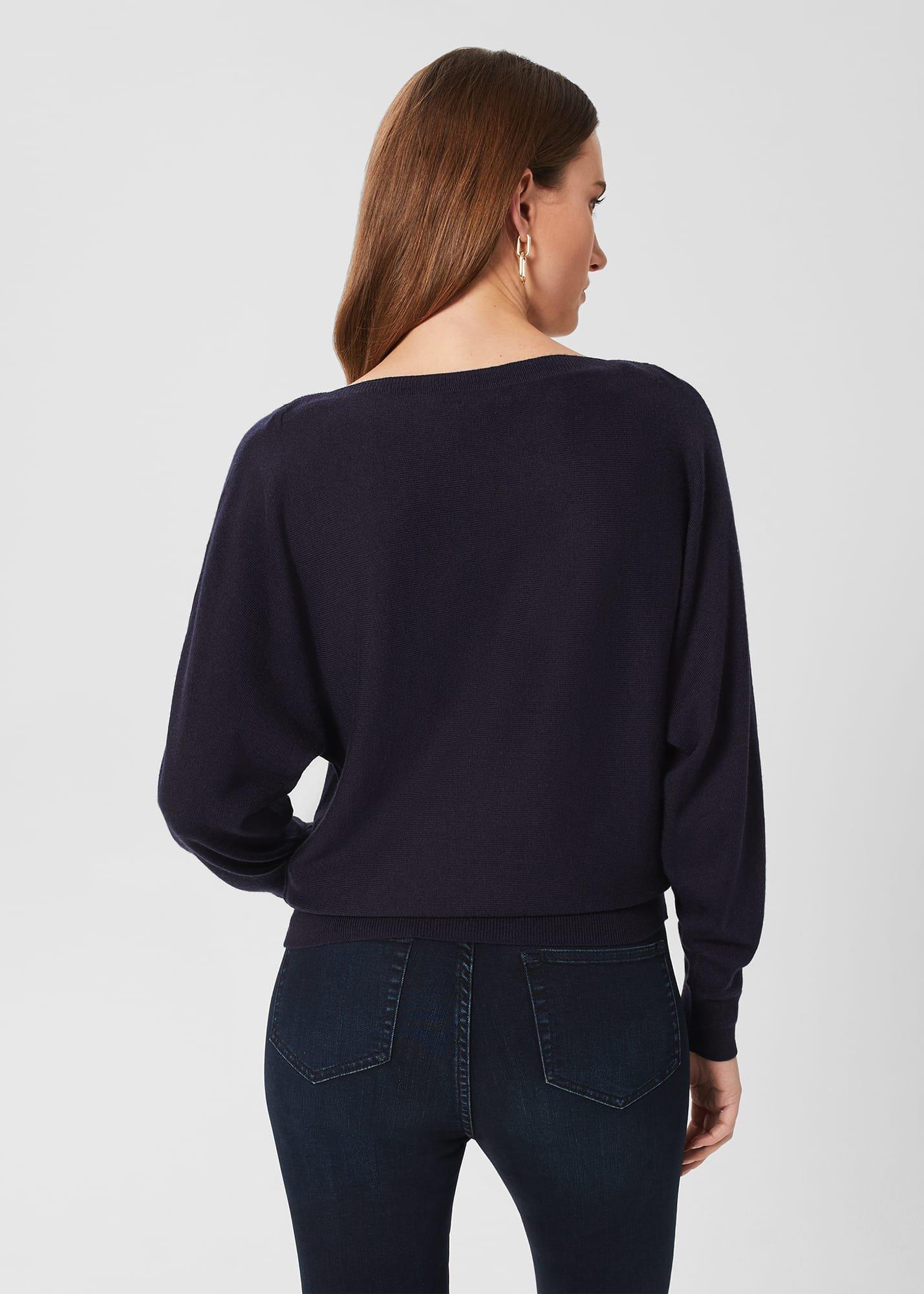 Lucia Jumper With Cashmere, Hobbs Navy, hi-res