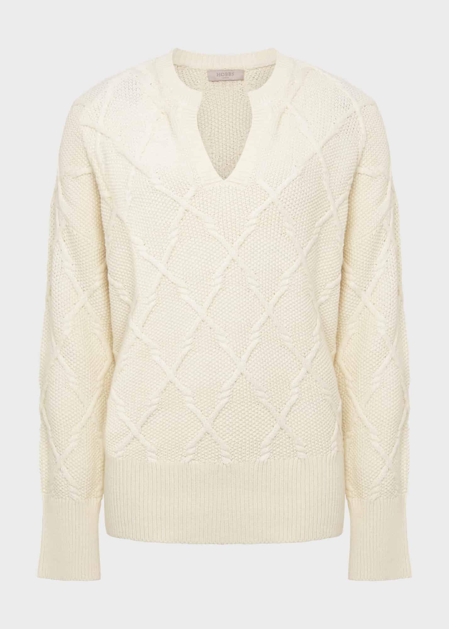 Cianna Cotton Jumper, Ivory, hi-res