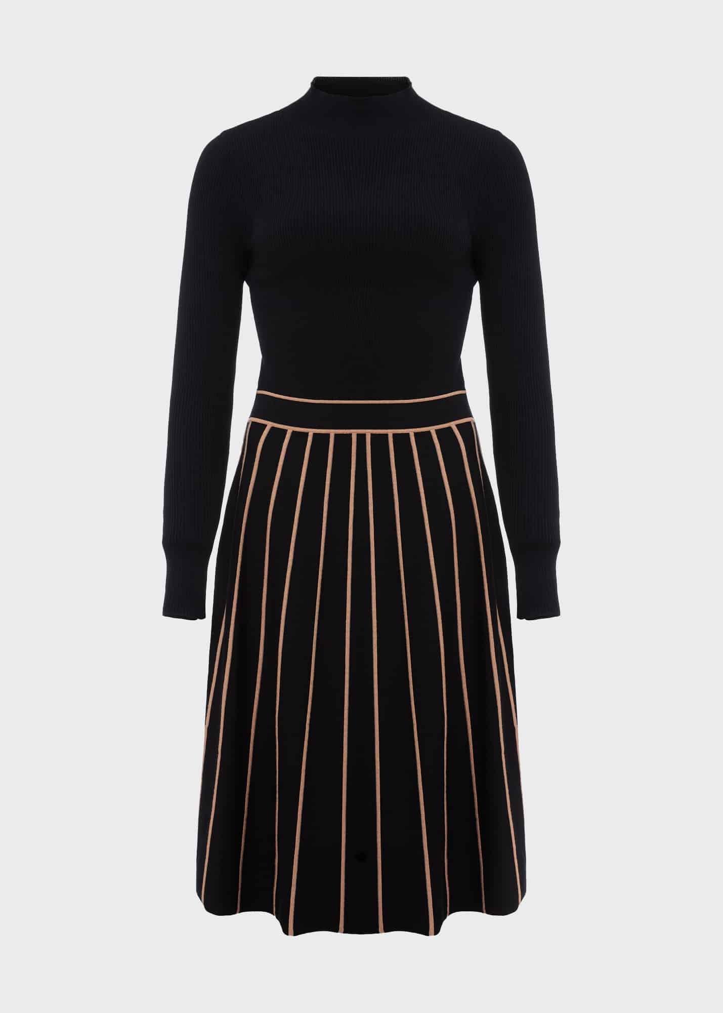 Petite Lena Knitted Dress, Black Stone, hi-res