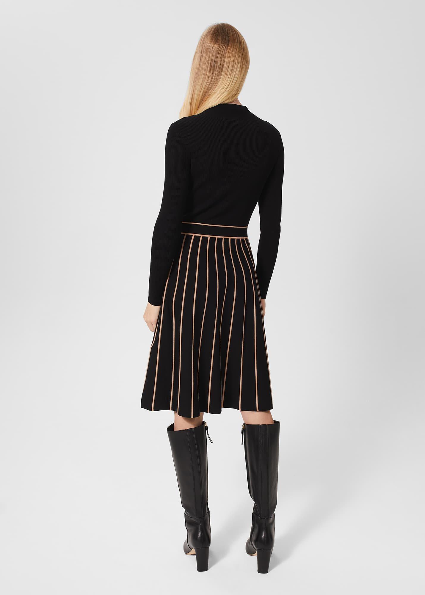 Petite Lena Knitted Dress, Black Stone, hi-res