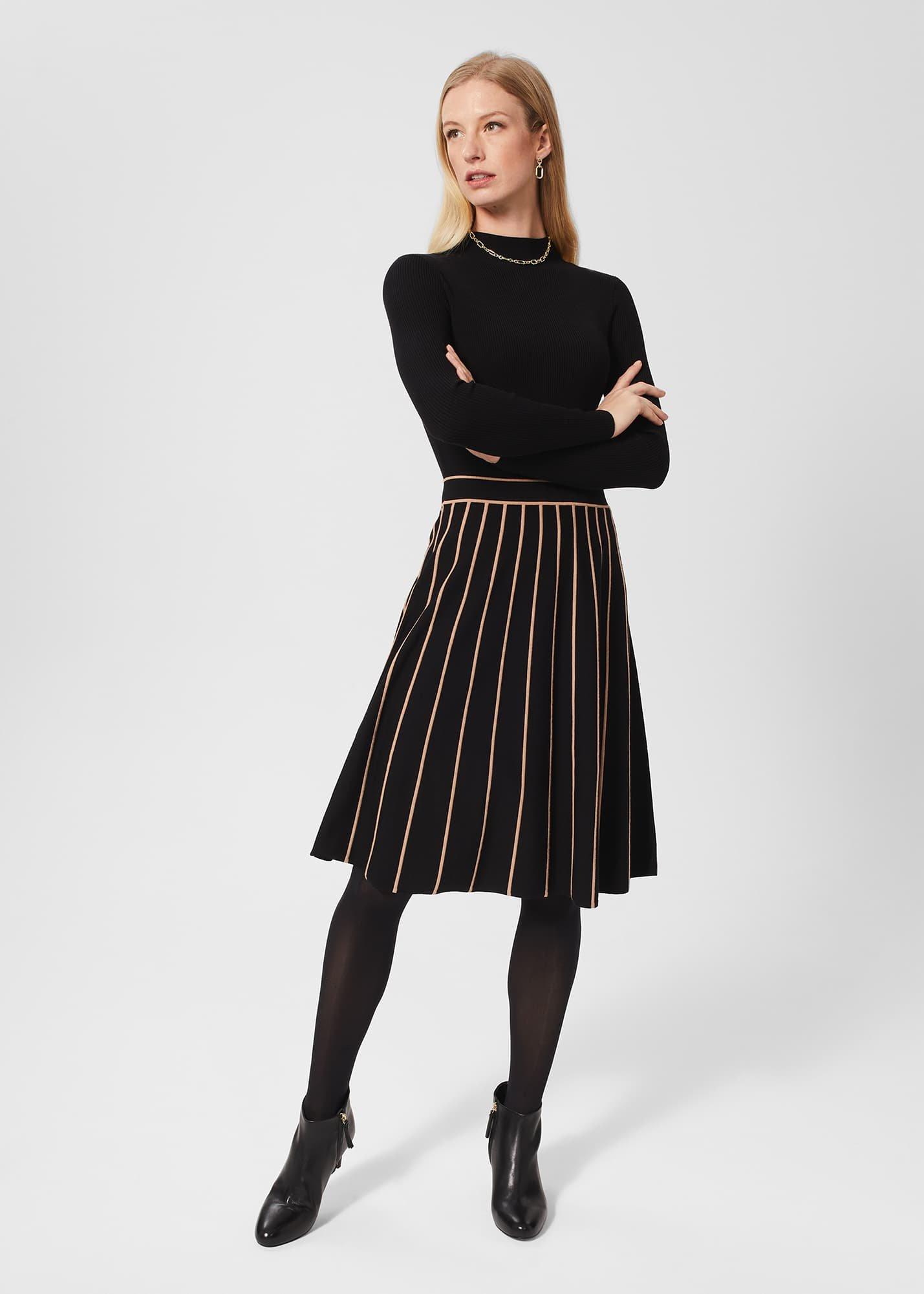 Petite Lena Knitted Dress, Black Stone, hi-res