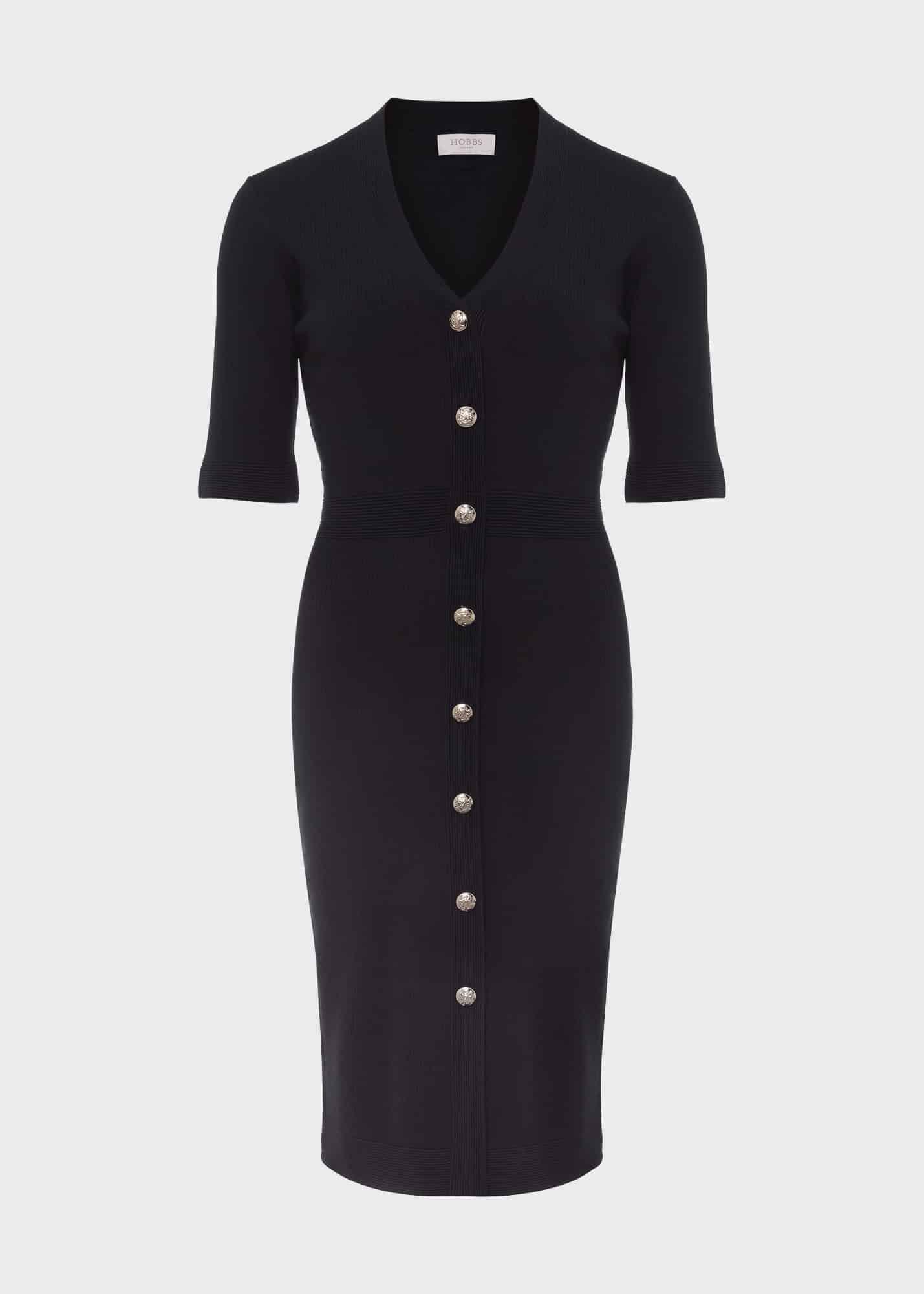 Marlene Knitted Dress, Navy, hi-res
