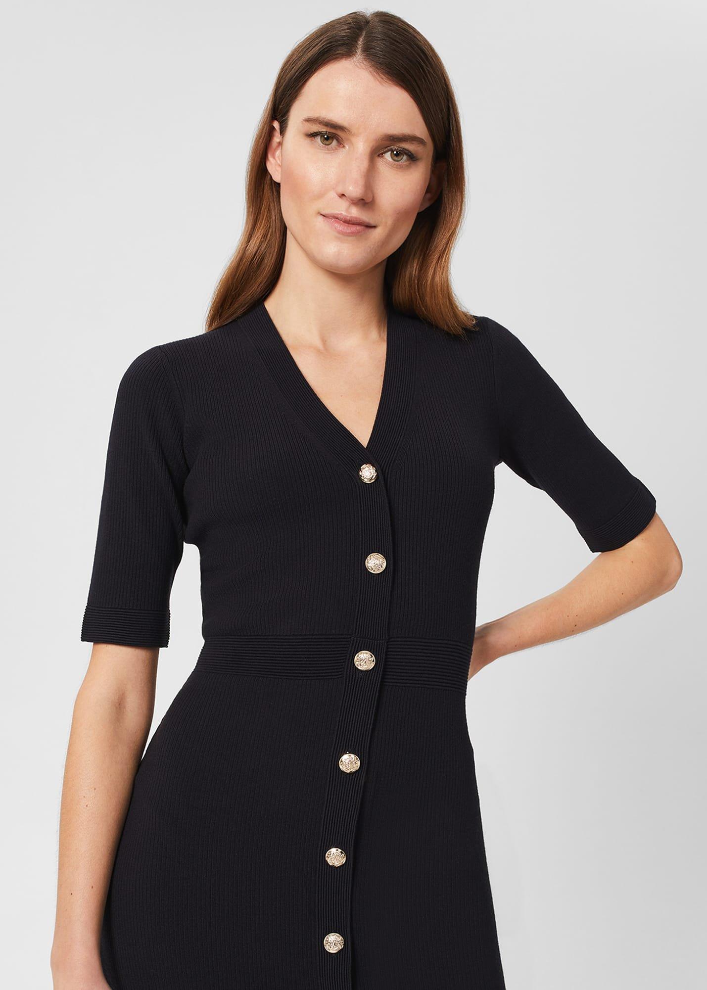 Marlene Knitted Dress, Navy, hi-res