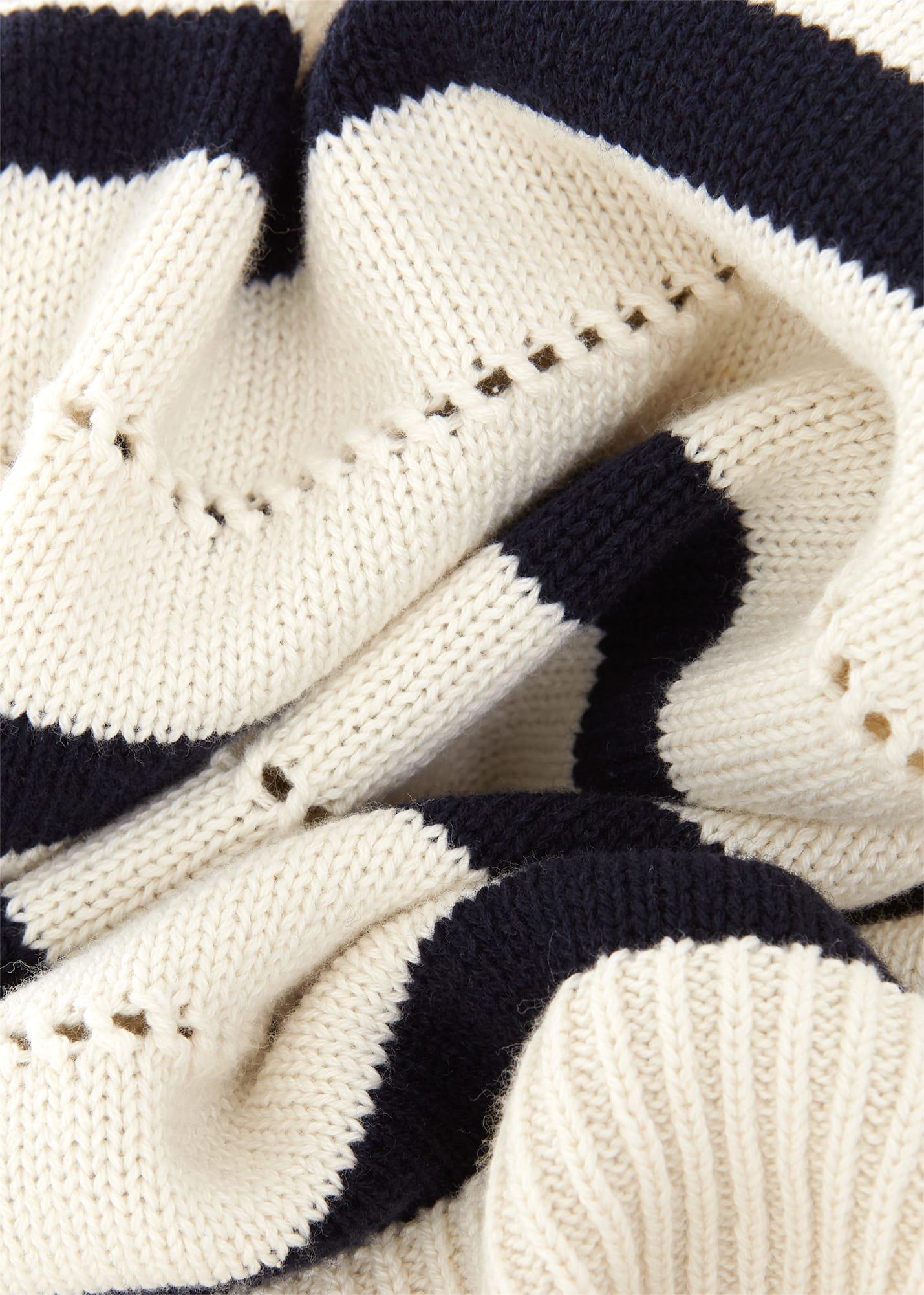 Beauford Polo Jumper, Cream Navy, hi-res