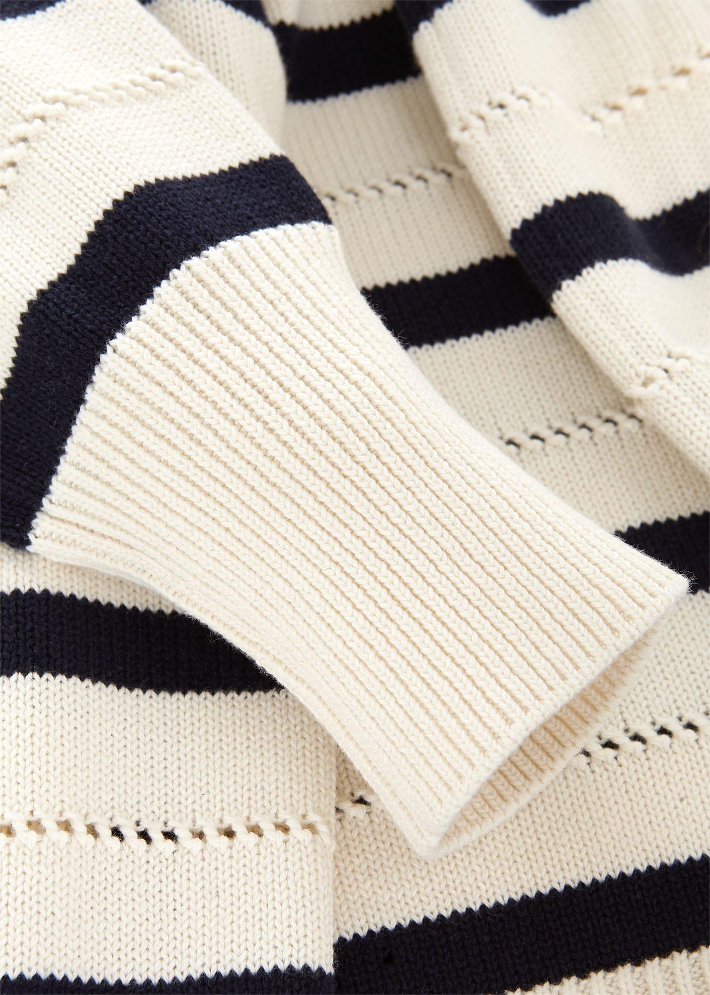 Beauford Polo Jumper, Cream Navy, hi-res