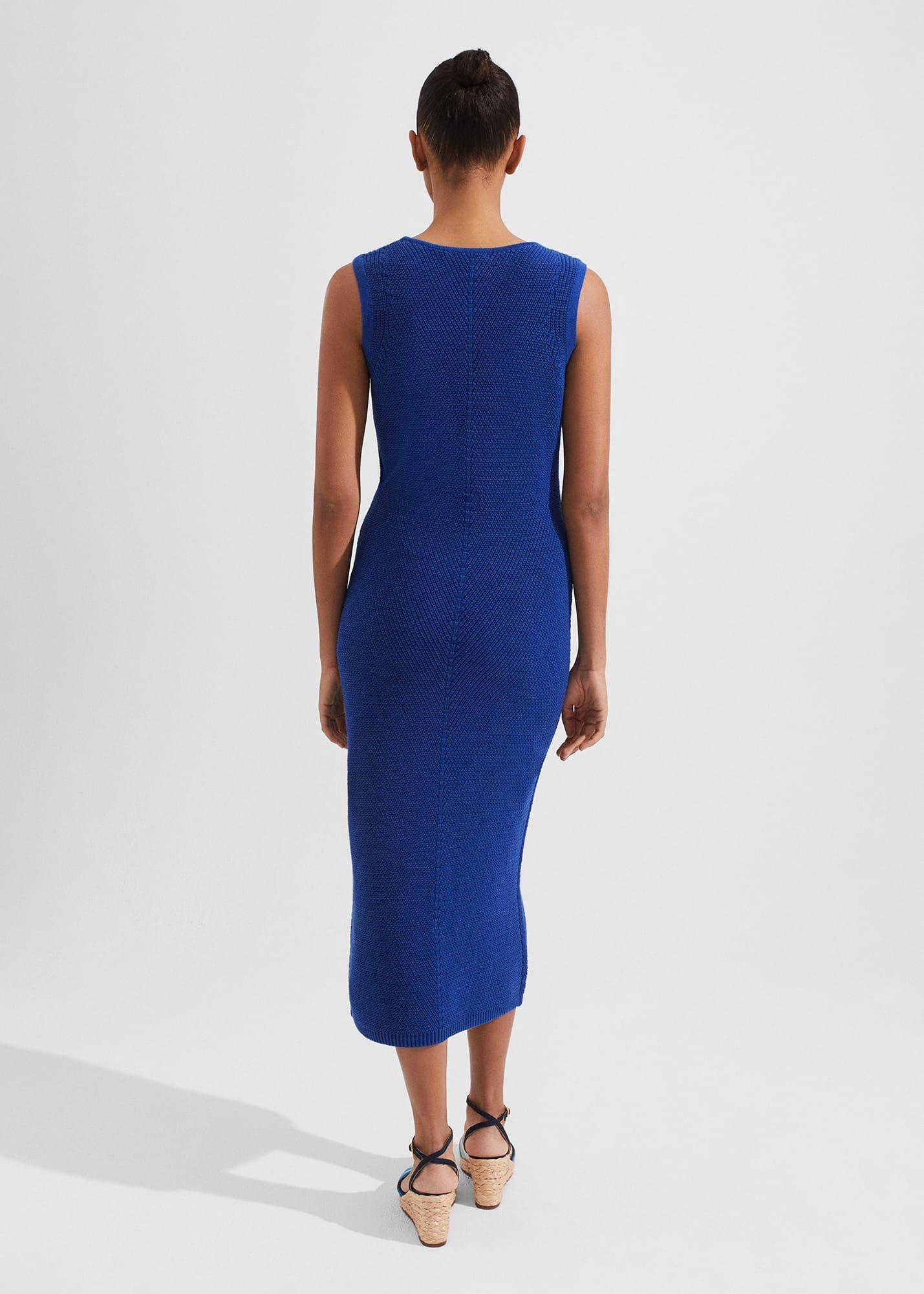 Elea Knitted Dress, Cobalt Blue, hi-res