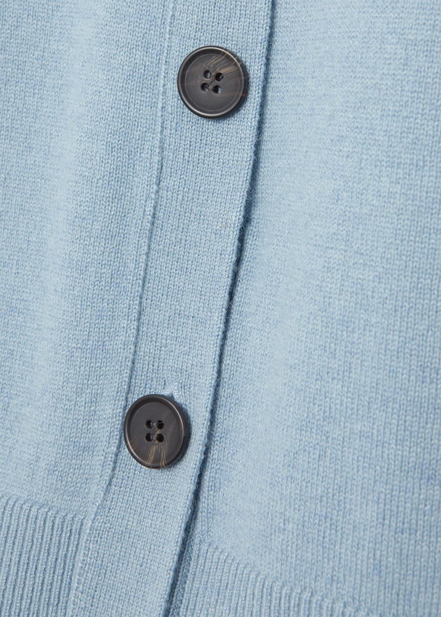 Lydia Button Jumper With Cashmere, Dusky Blue, hi-res