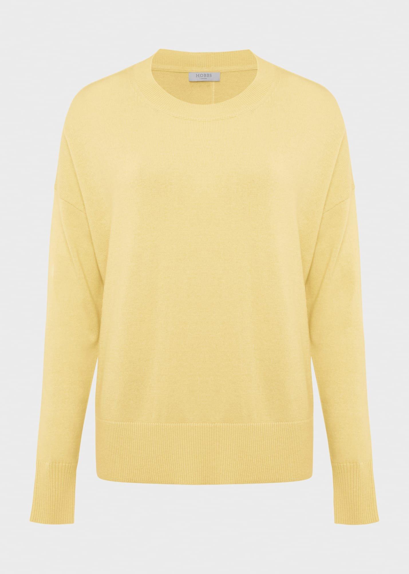 Lydia Button Jumper With Cashmere, Lemon Zest, hi-res