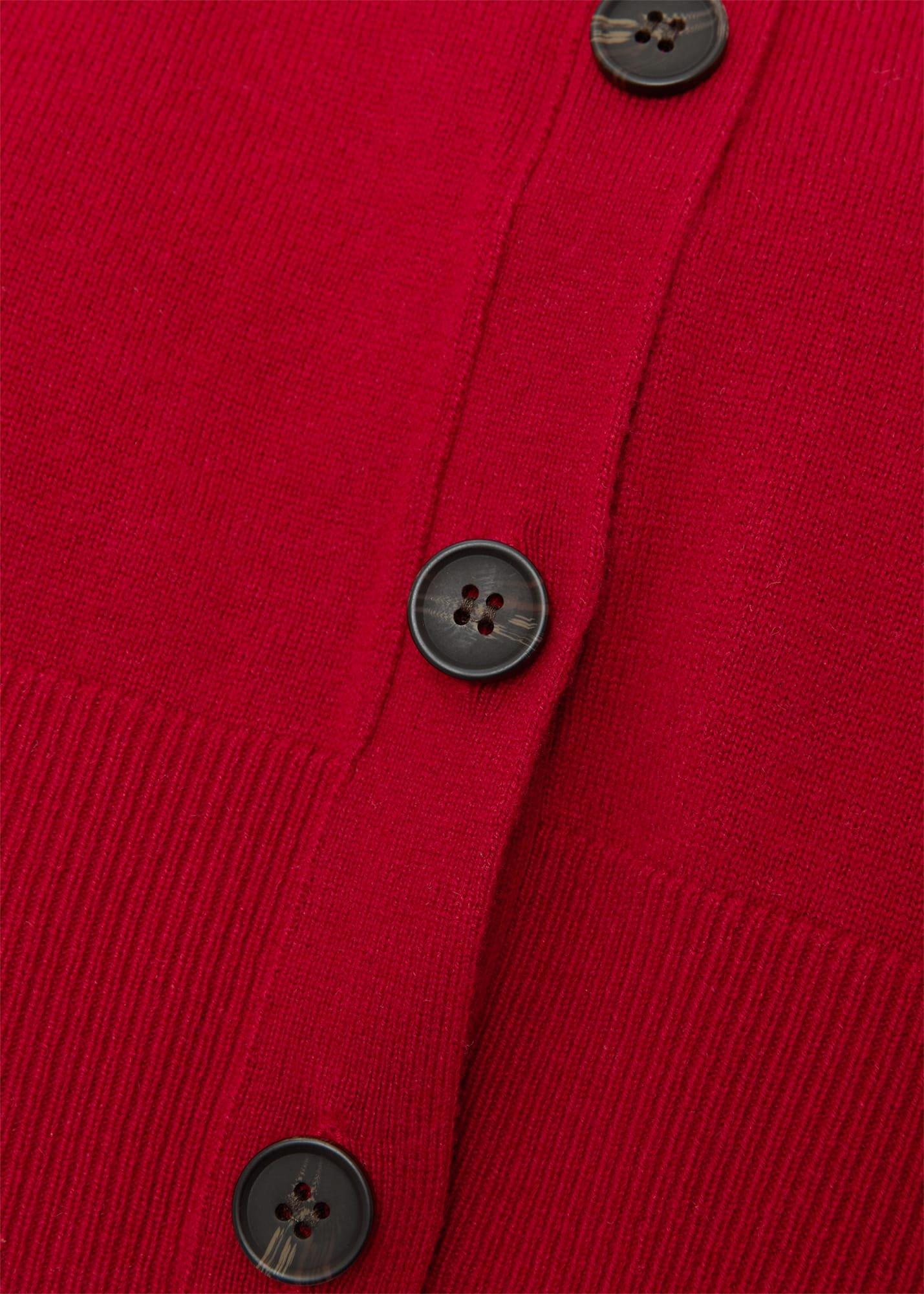 Lydia Button Jumper With Cashmere, Red, hi-res