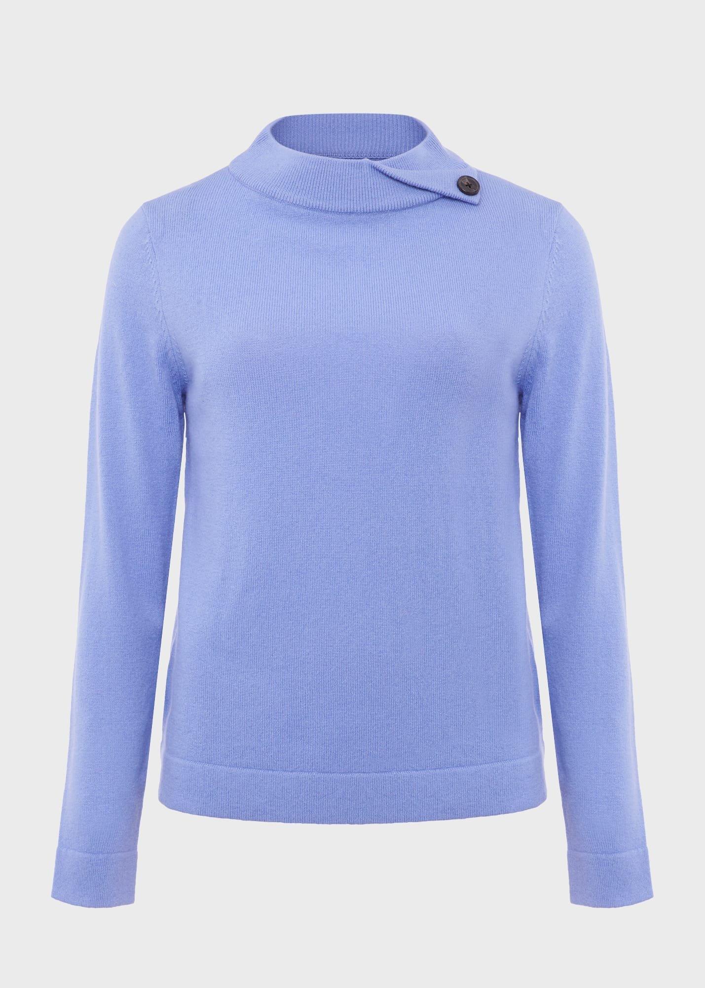 Talia Wool Cashmere Jumper, Deep Sky Blue, hi-res