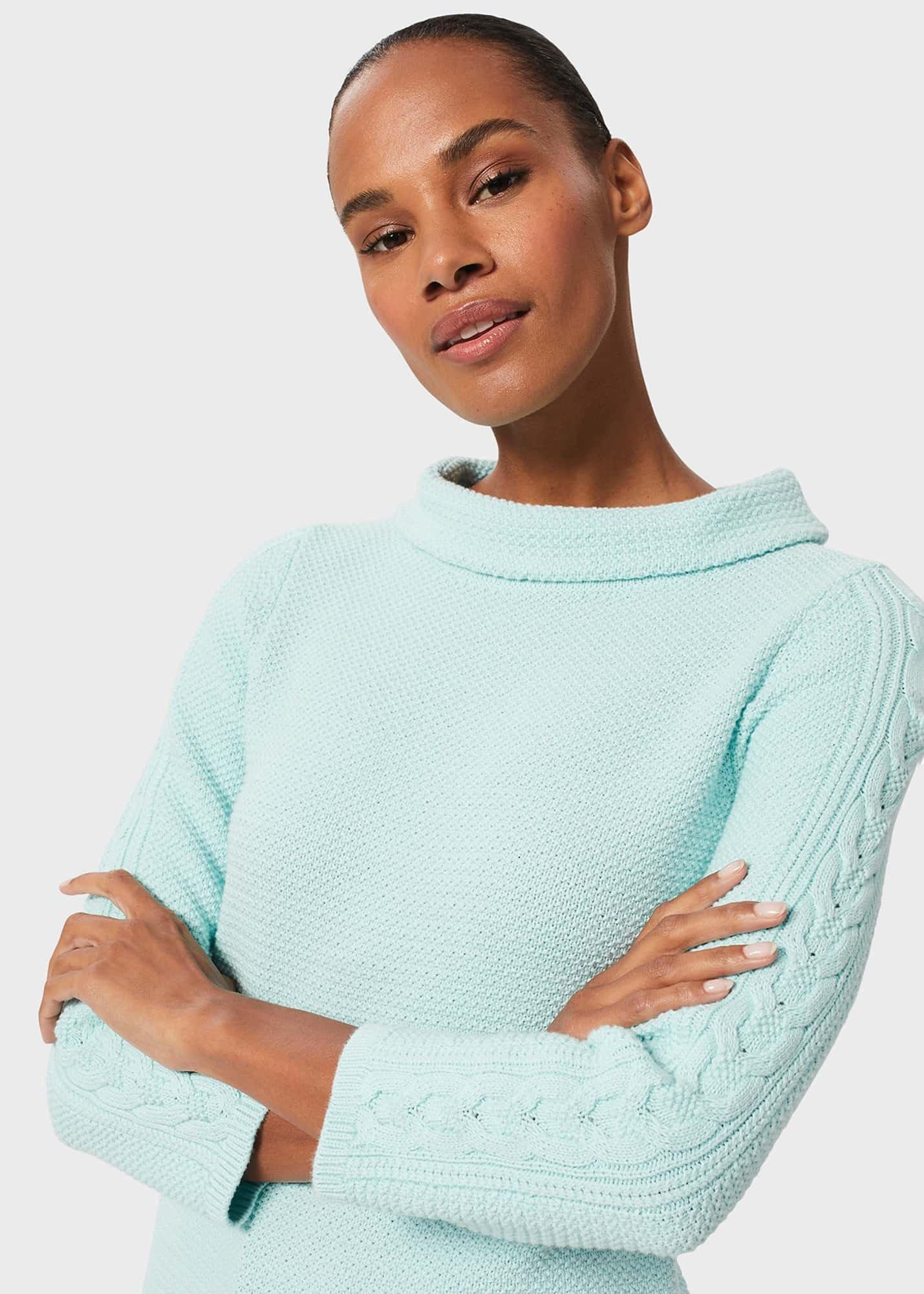 Camilla Cotton Sweater, Clearwater Blue, hi-res