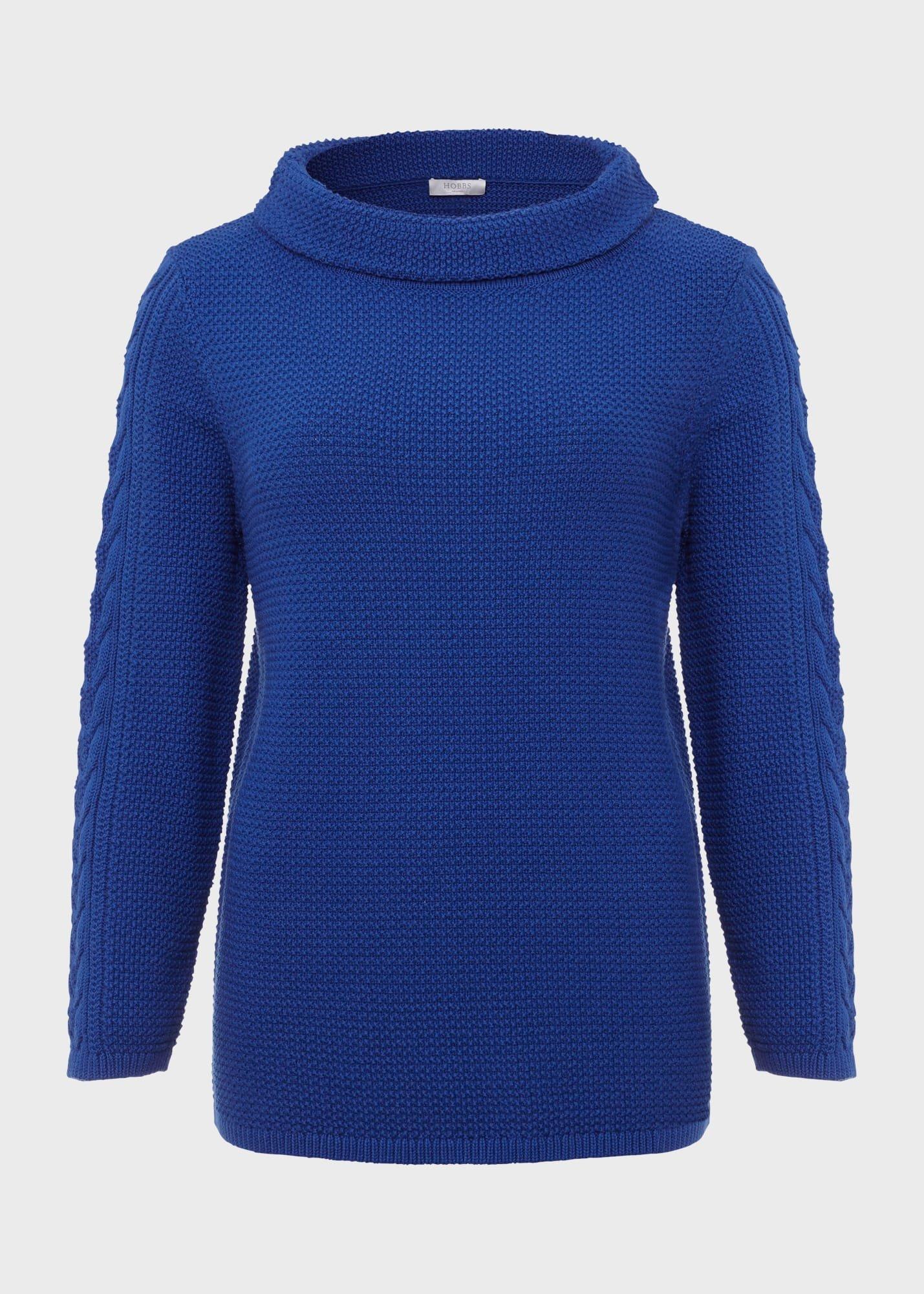 Camilla Cotton Sweater, Cobalt Blue, hi-res