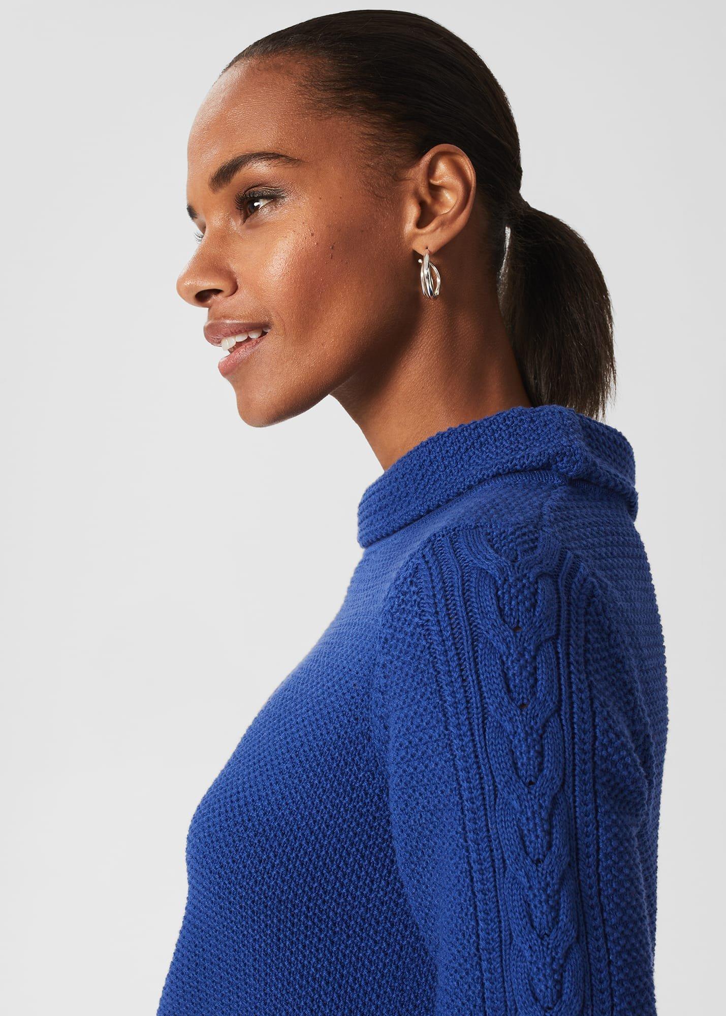Camilla Cotton Sweater, Cobalt Blue, hi-res