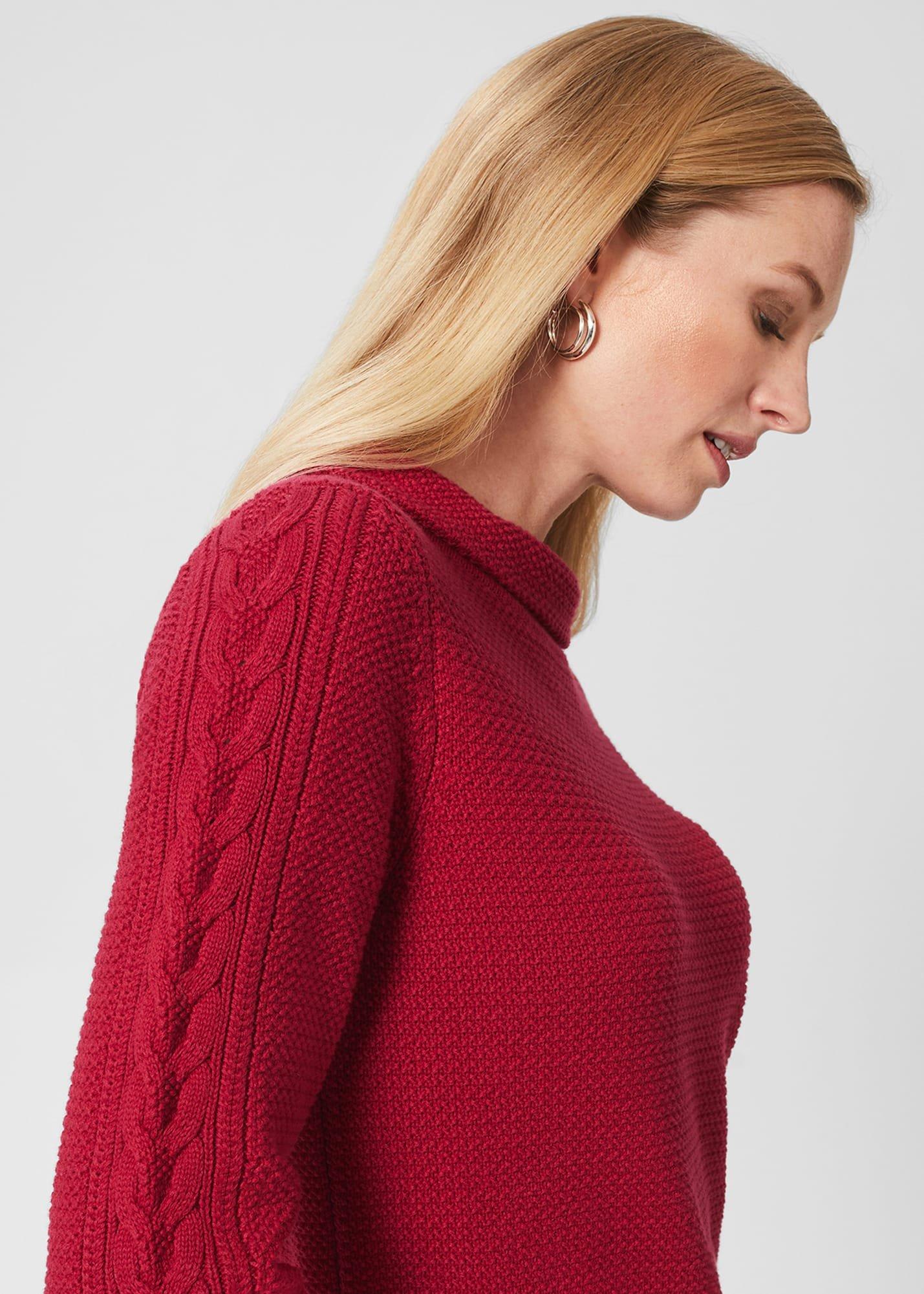 Camilla Cotton Sweater, Cranberry Pink, hi-res