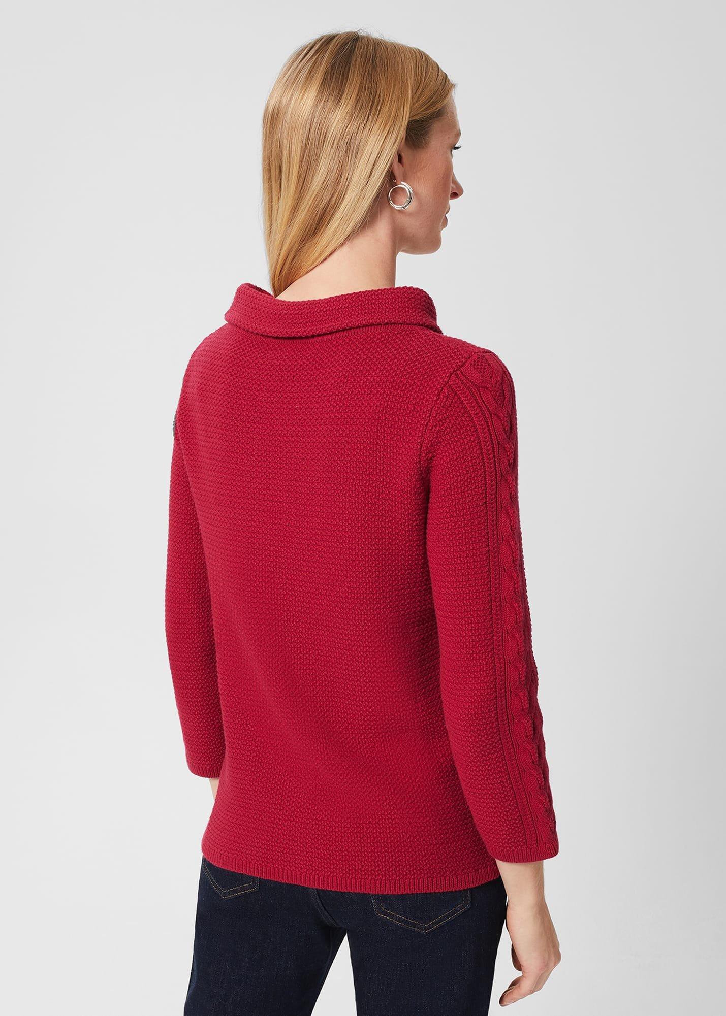 Camilla Cotton Sweater, Cranberry Pink, hi-res