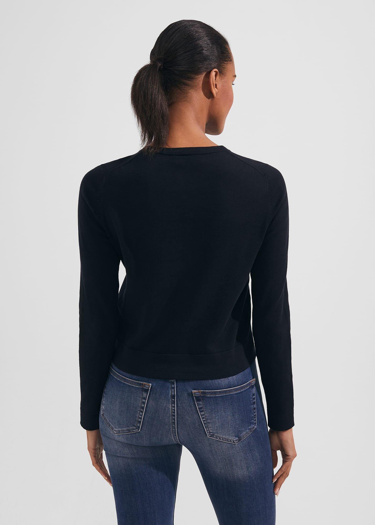 Michelle Cotton Cardigan , Navy, hi-res