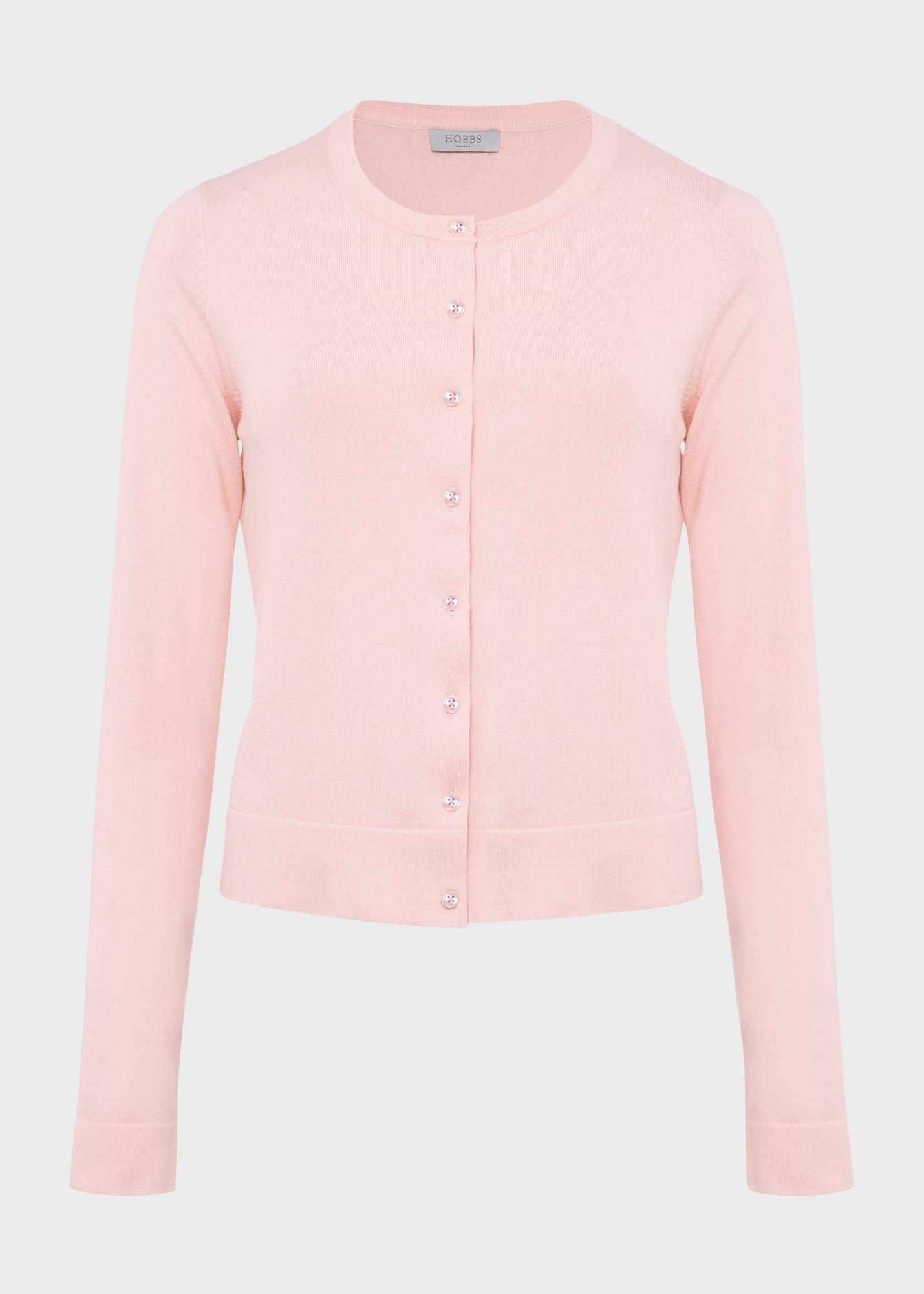 Michelle Cotton Cardigan , Pink, hi-res