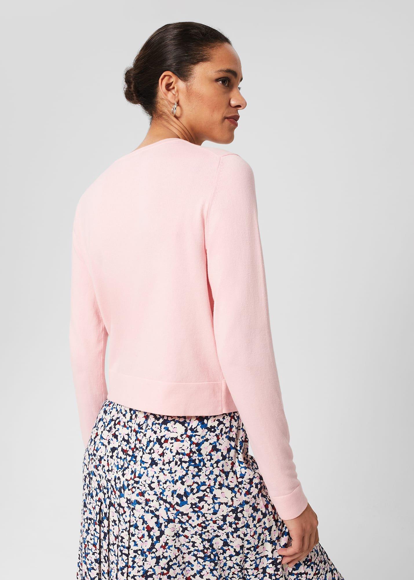 Michelle Cotton Cardigan , Pink, hi-res