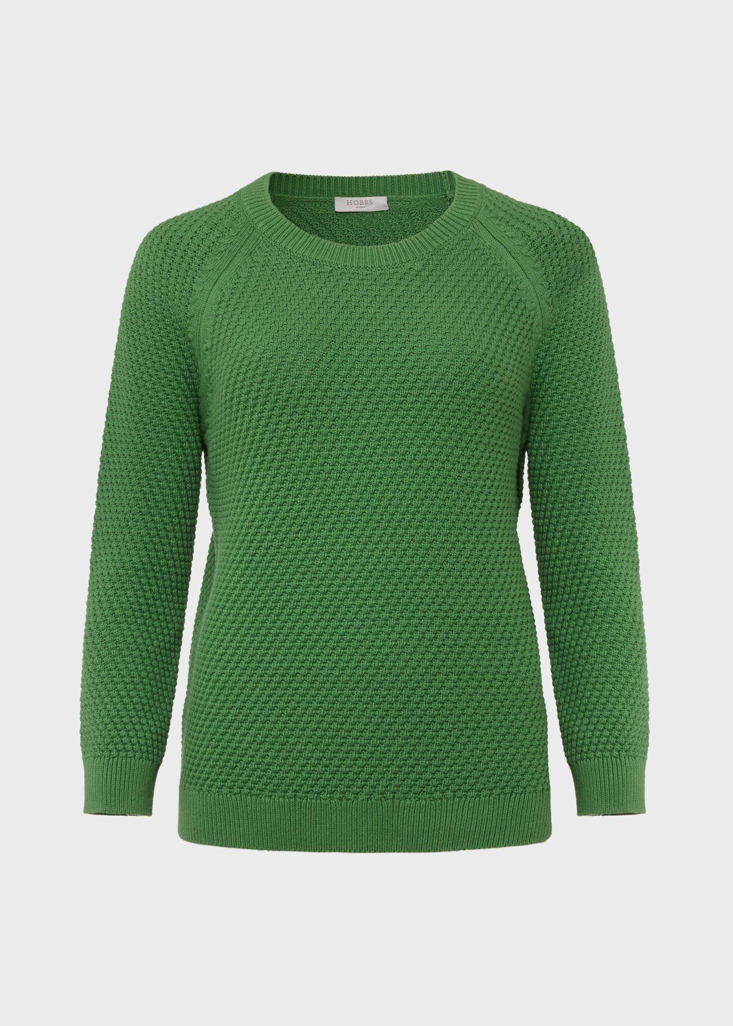 Lucie Cotton Jumper , Pea Green, hi-res
