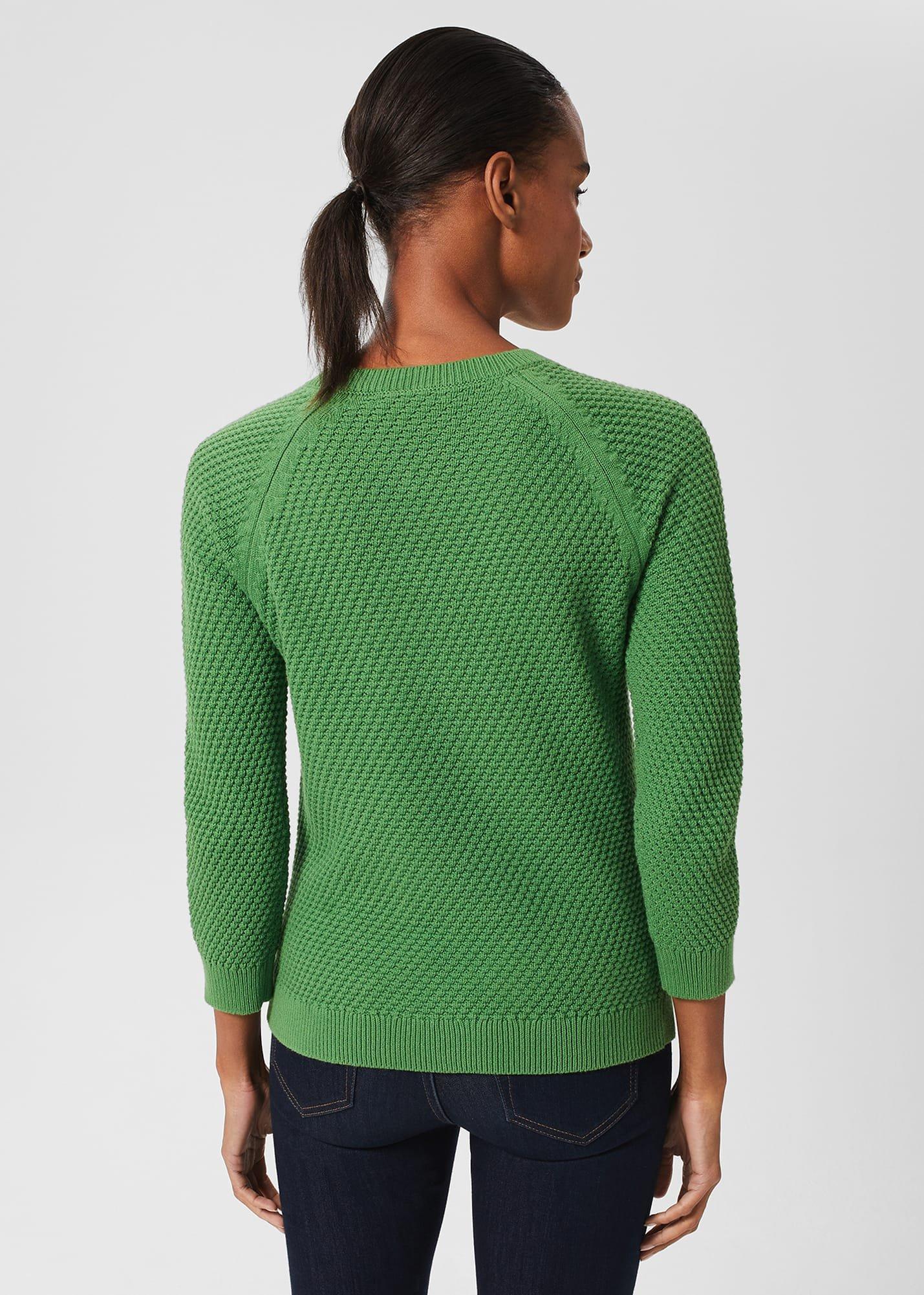 Lucie Cotton Jumper , Pea Green, hi-res