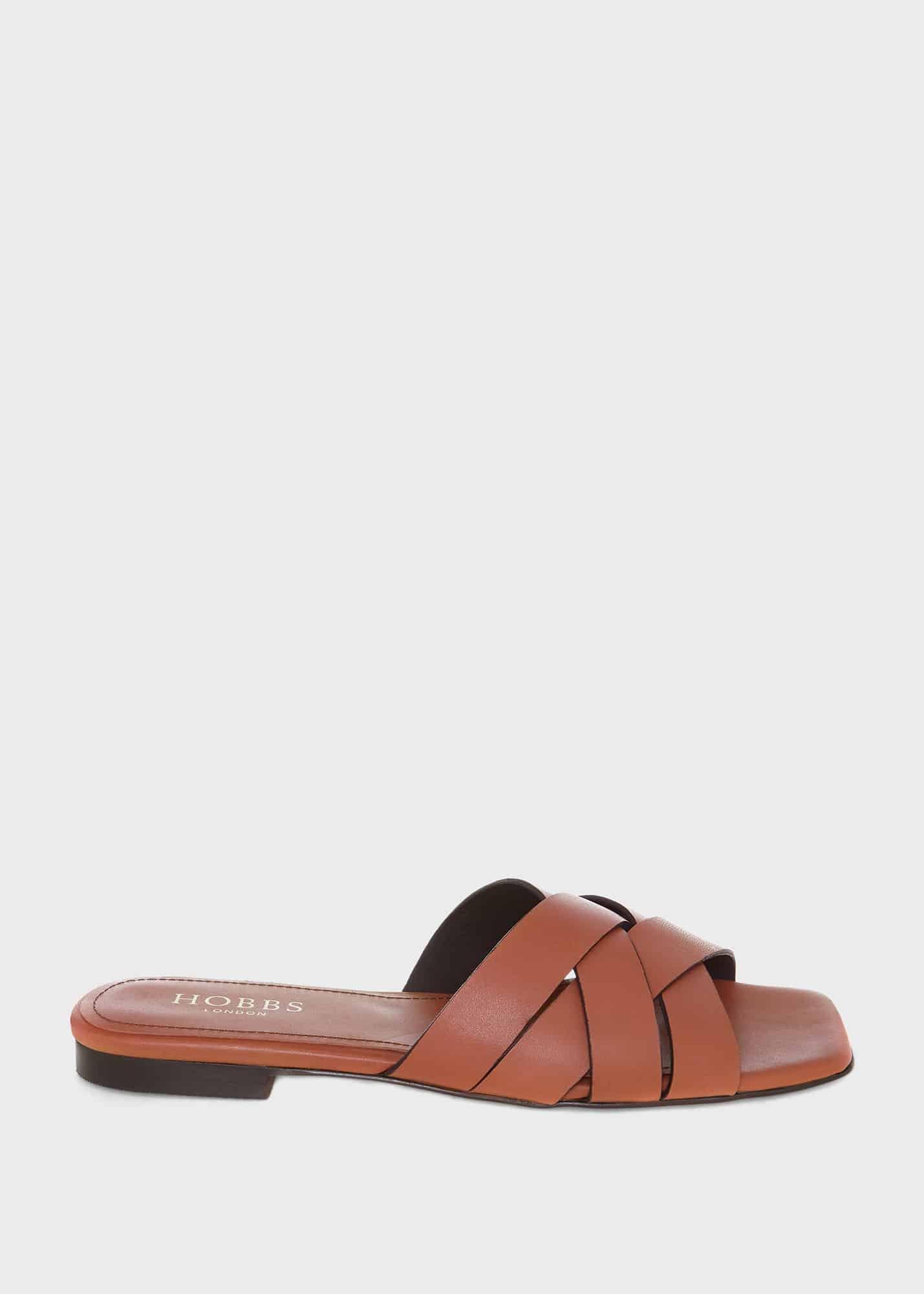 Annie Flat Sandal, Tan, hi-res