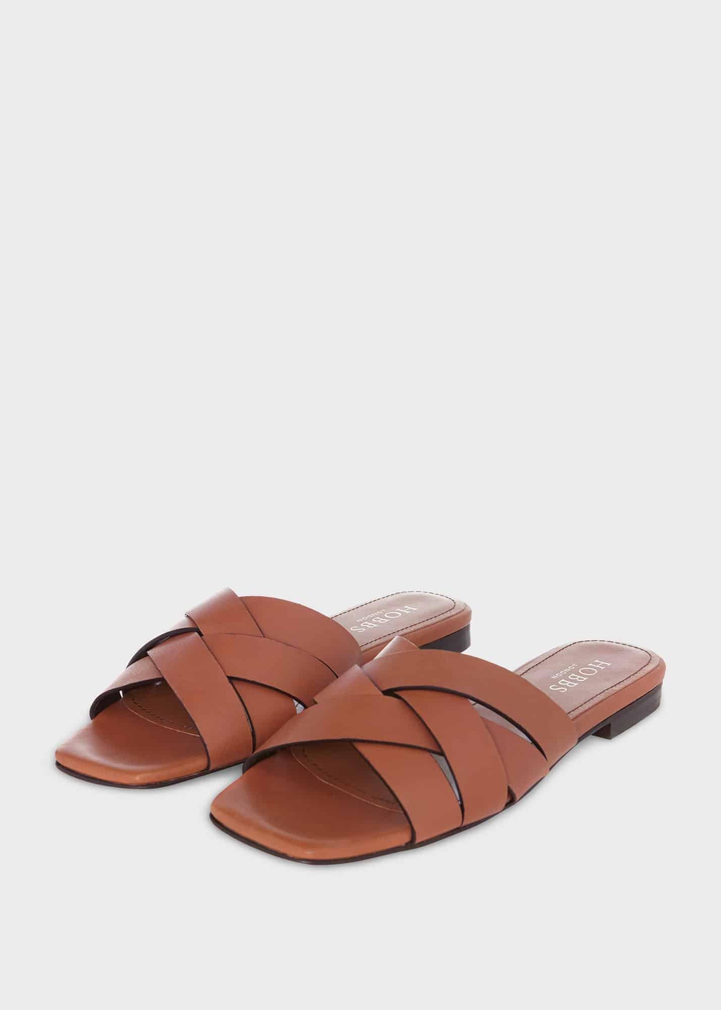 Annie Flat Sandal, Tan, hi-res