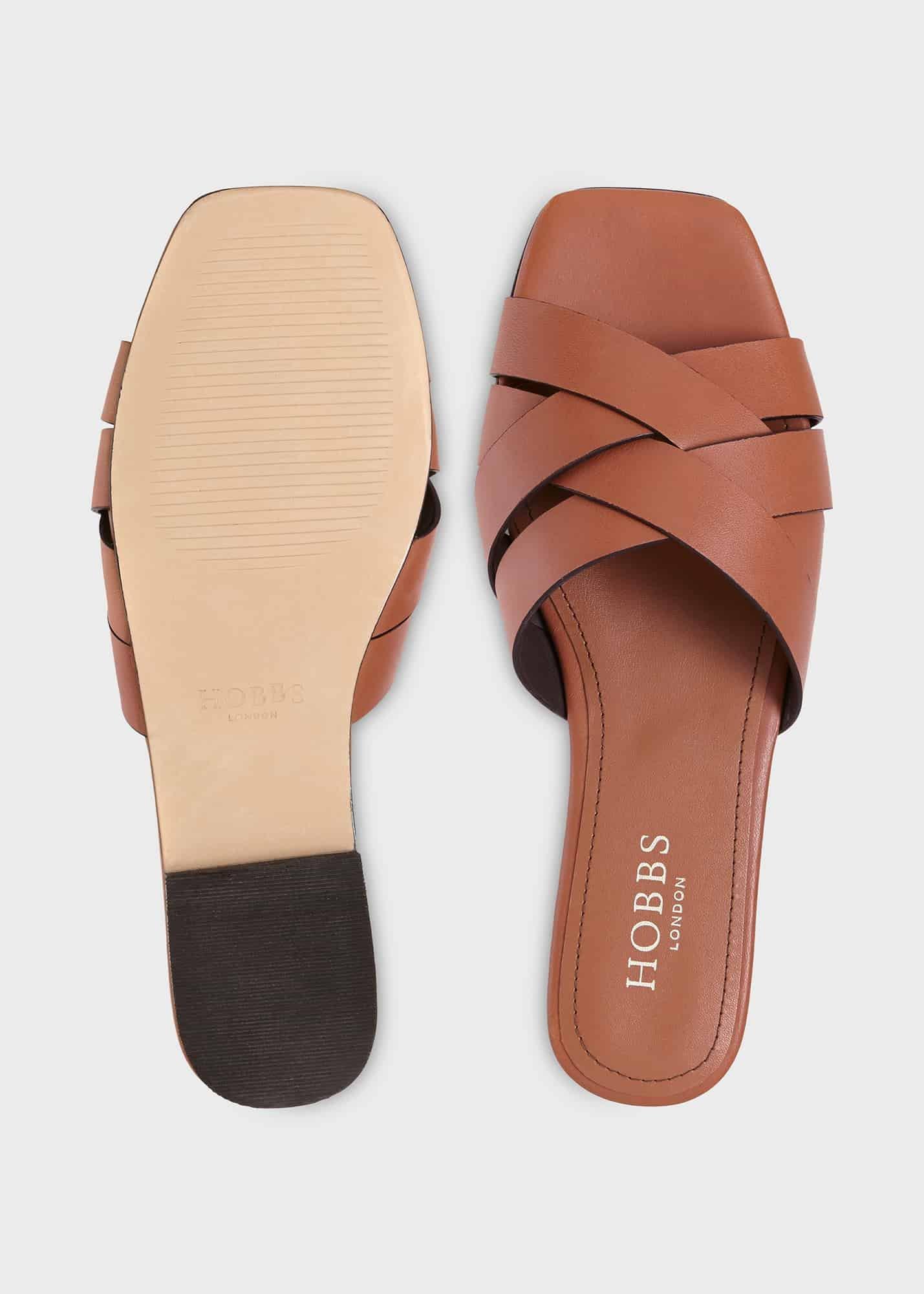 Annie Flat Sandal, Tan, hi-res