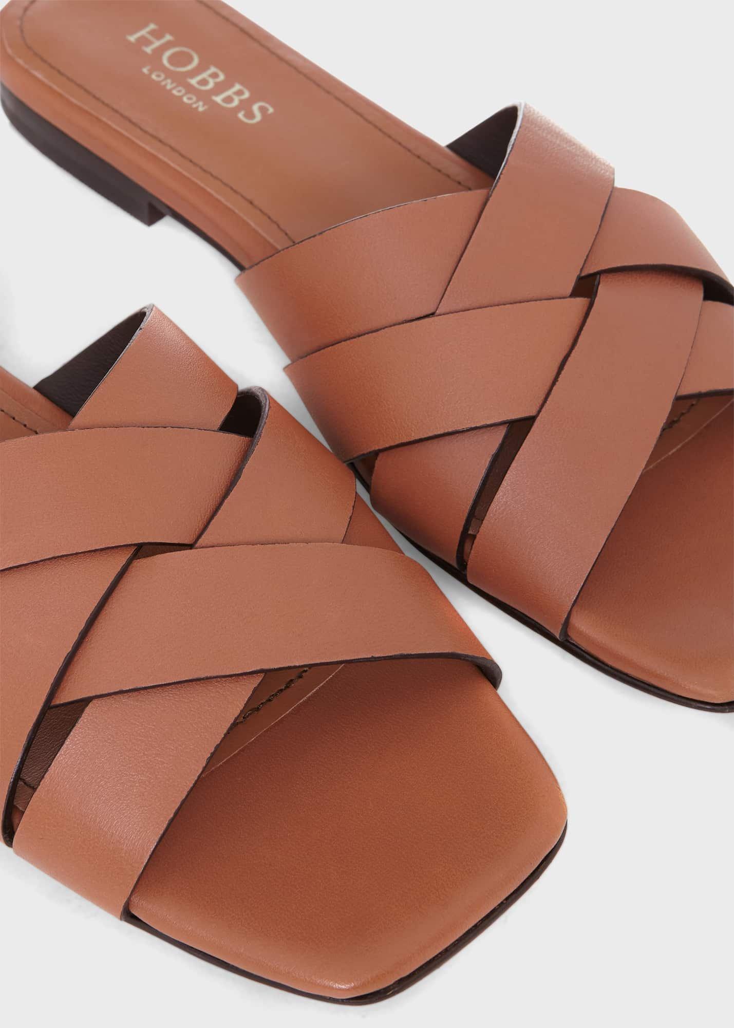 Annie Flat Sandal, Tan, hi-res