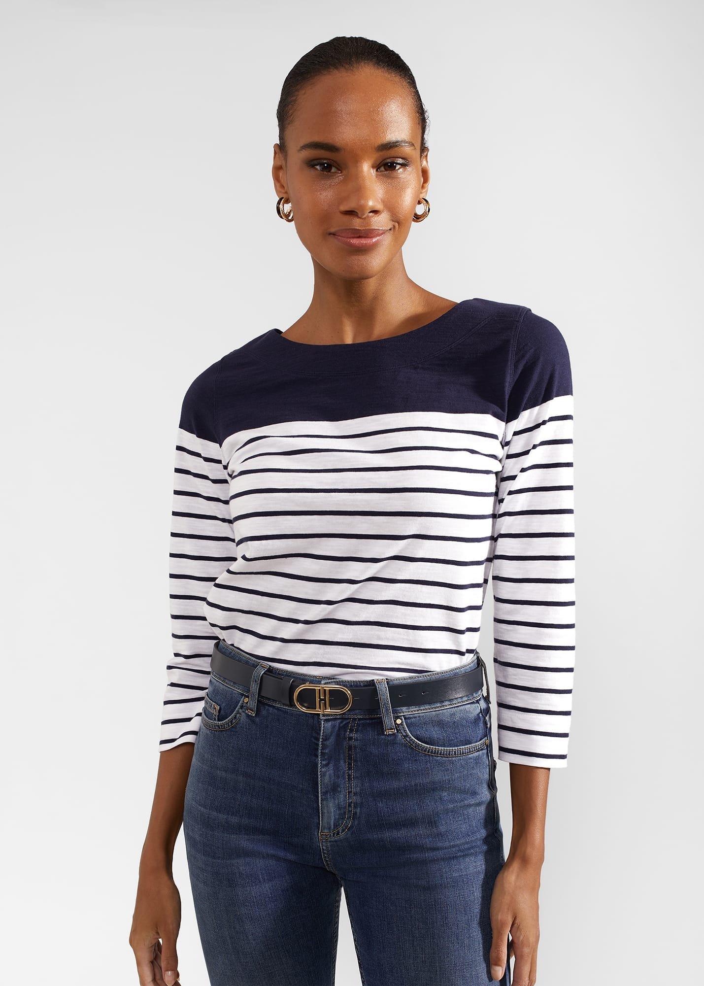 Kiera Leather Belt, Navy, hi-res