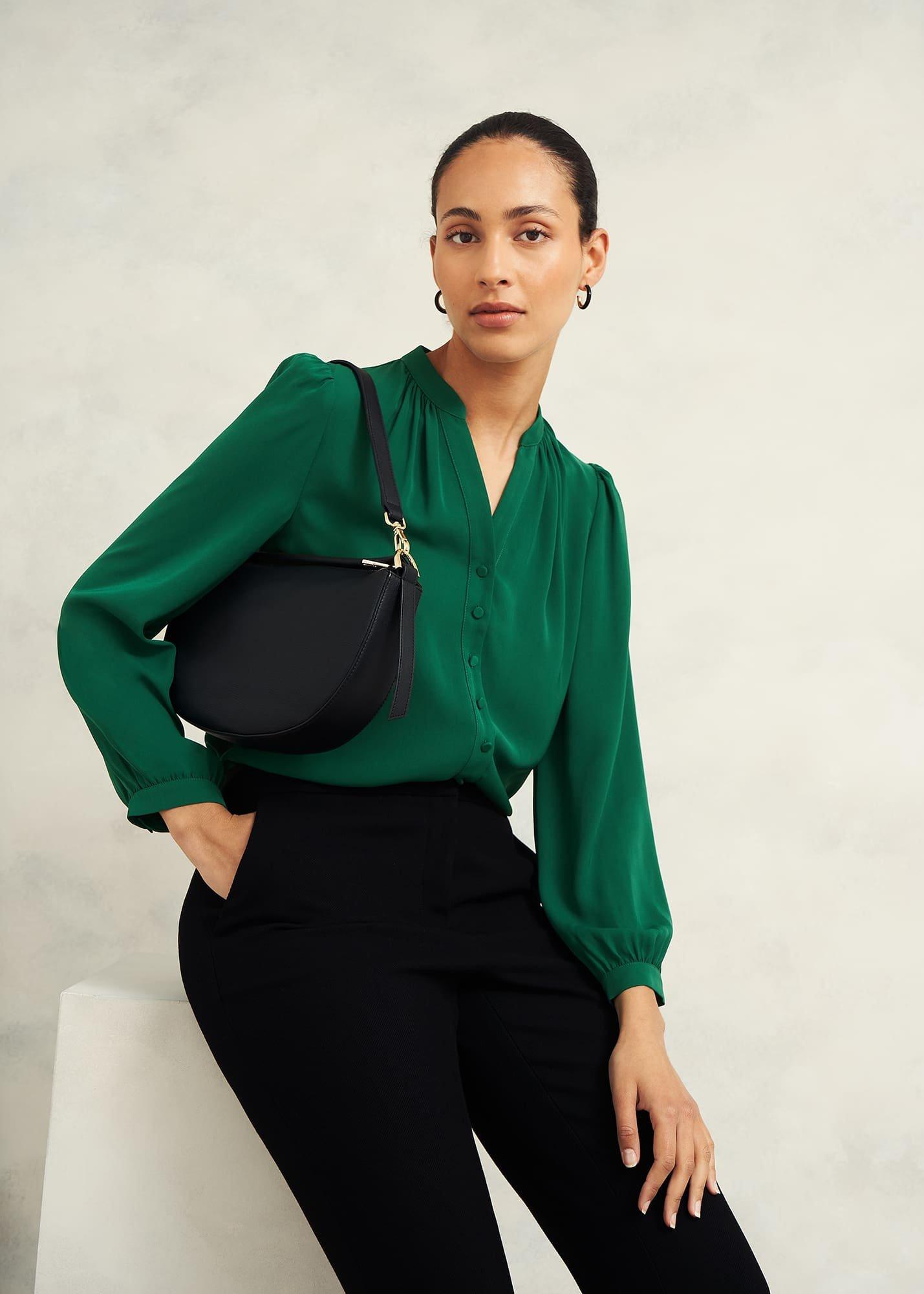 Chiswick Leather Shoulder Bag, Black, hi-res