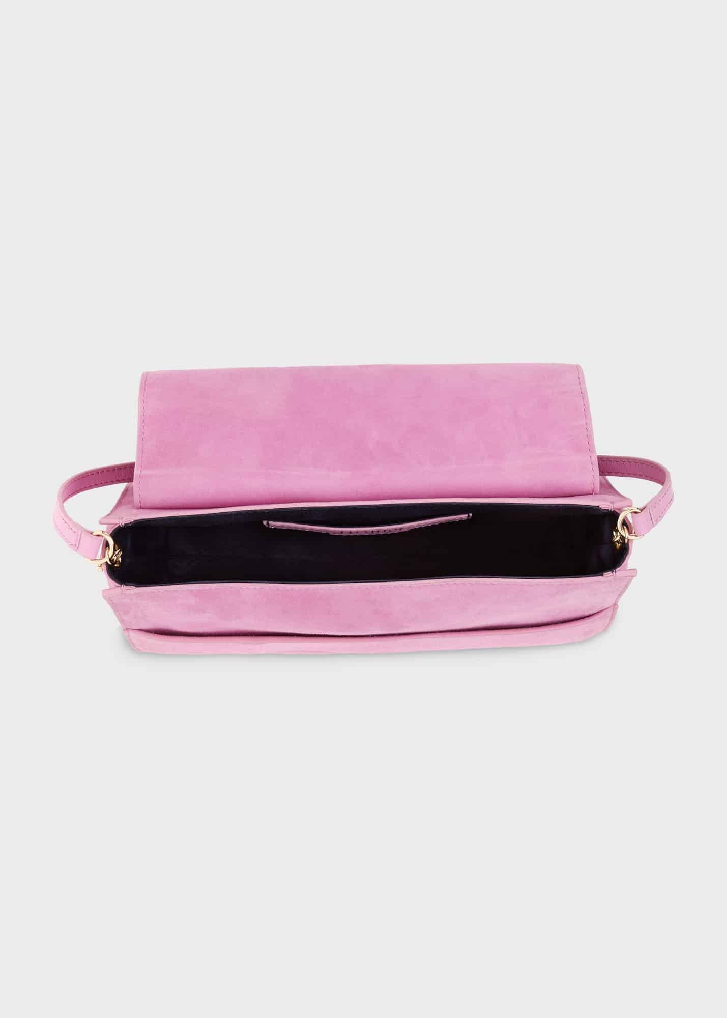 Cambridge Suede Clutch Bag, Carnation Pink, hi-res