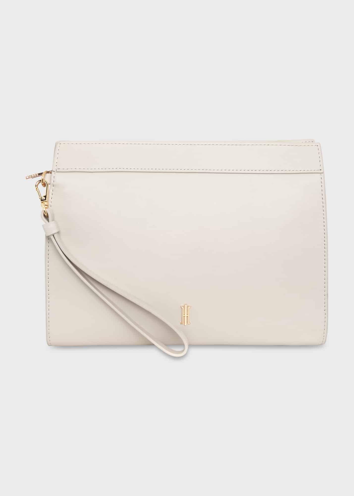 Catherine Leather Wristlet, Ivory, hi-res