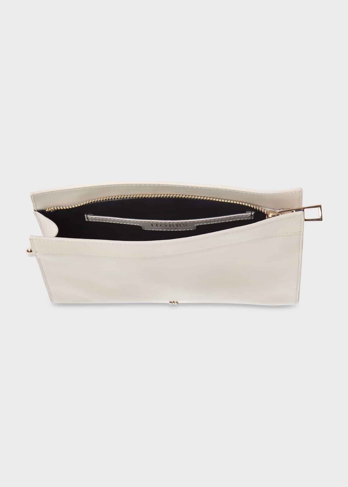 Catherine Leather Wristlet, Ivory, hi-res