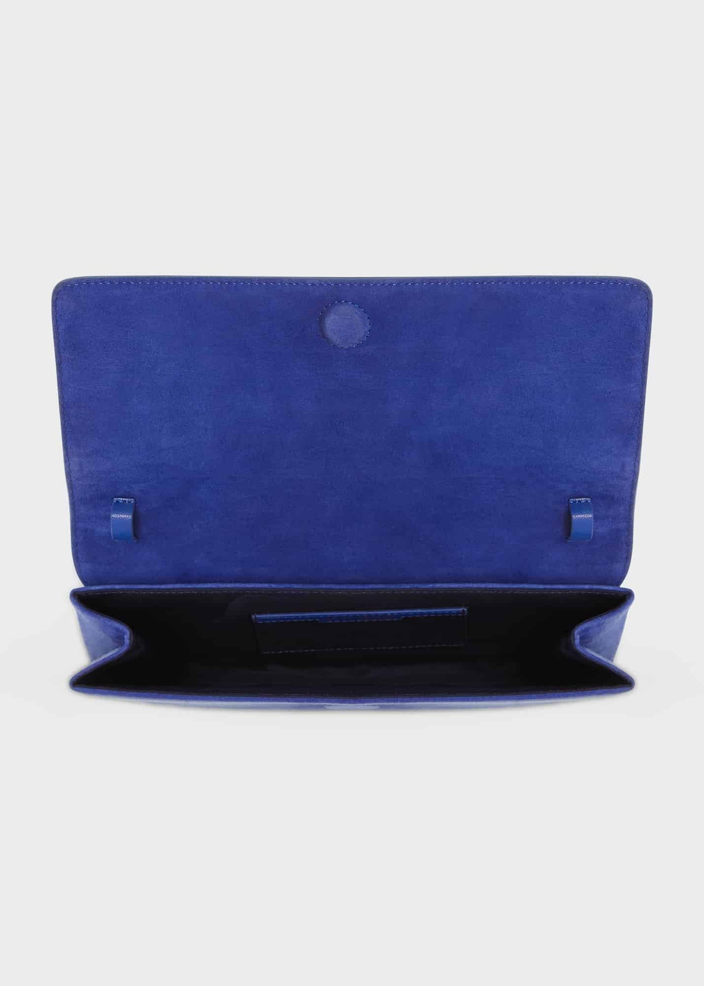 Chelsea Suede Clutch Bag, Lapis Blue, hi-res