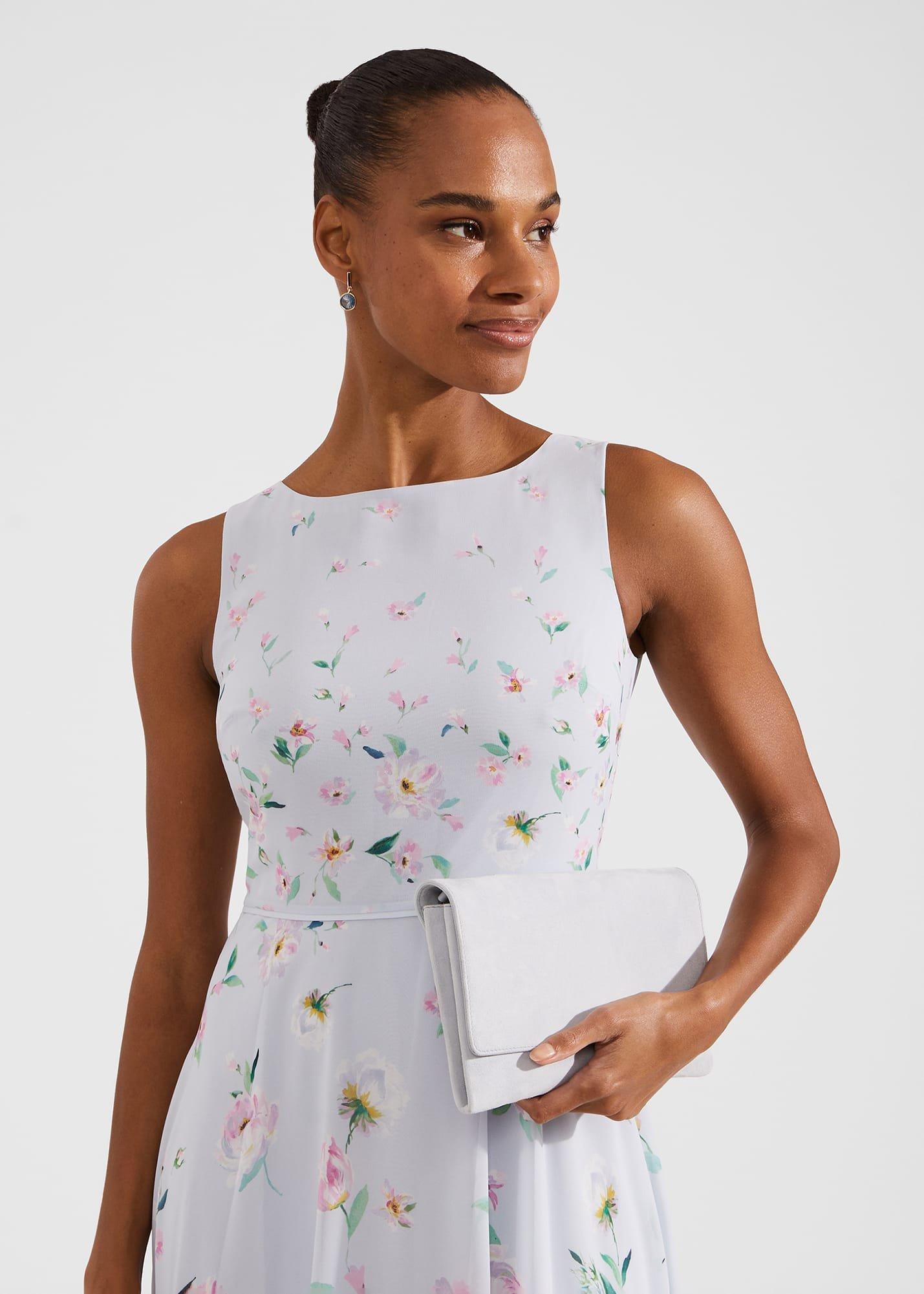 Chelsea Suede Clutch Bag, Pale Blue, hi-res