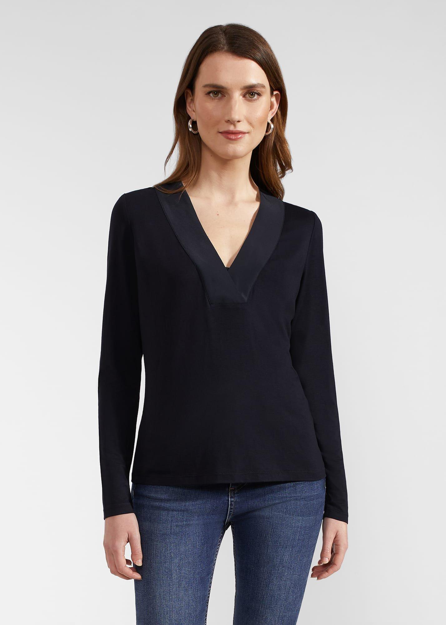 Jonie Long Sleeved Top, Hobbs Navy, hi-res