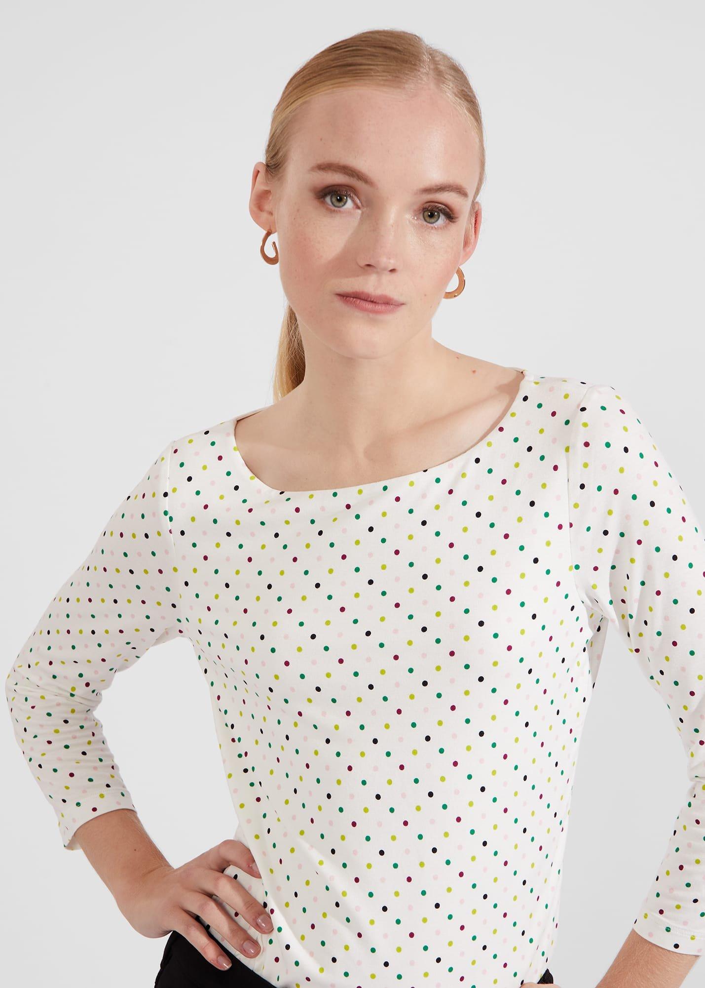 Sonya Printed Top, Multi Spot, hi-res