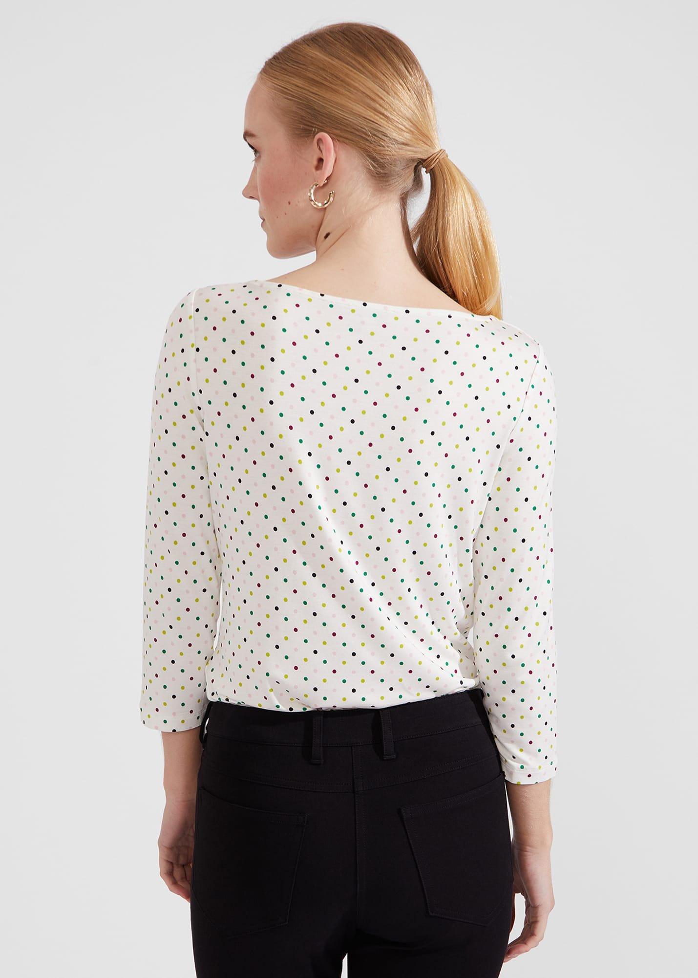 Sonya Printed Top, Multi Spot, hi-res