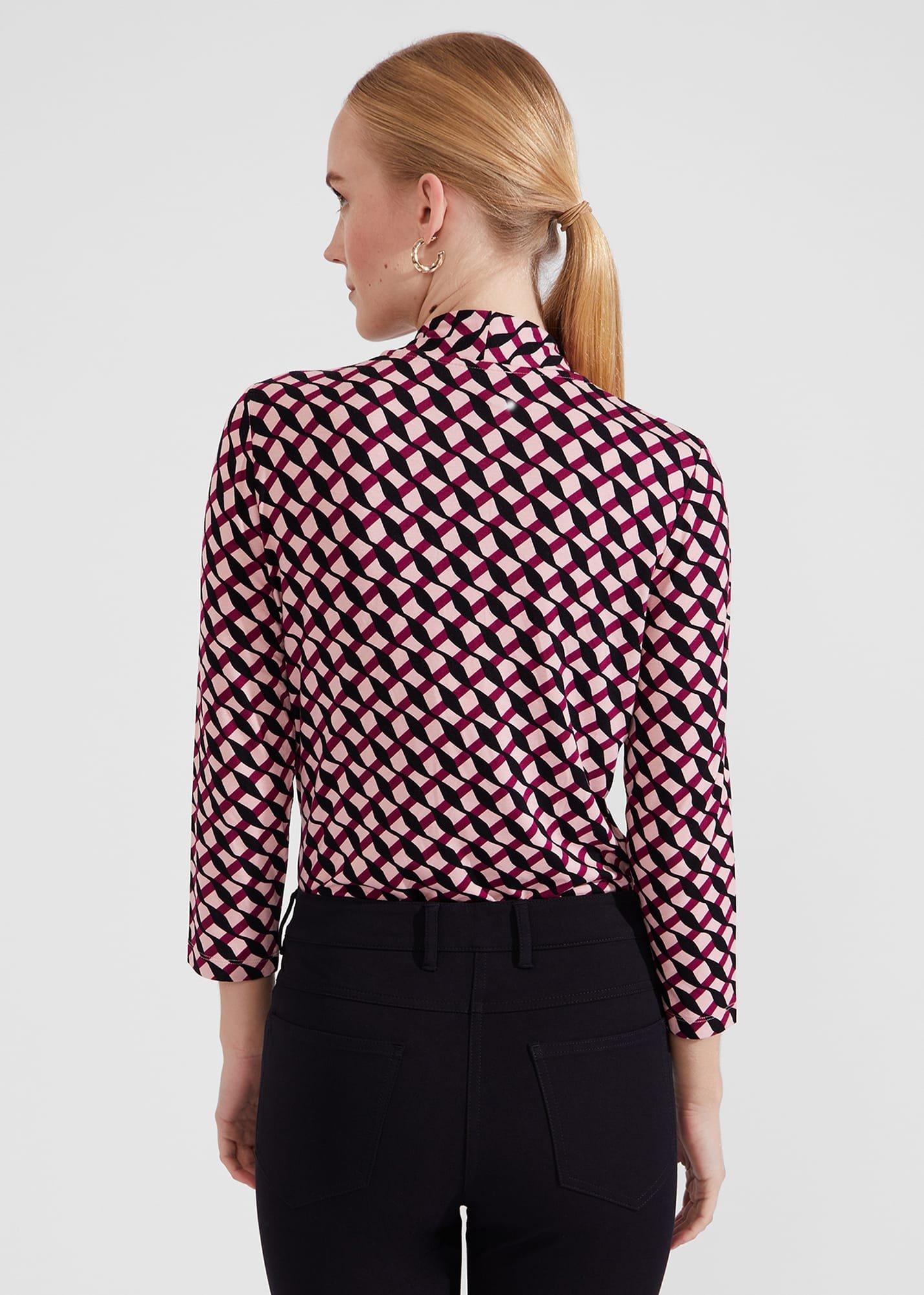 Aimee Printed Top, Geo Bramble, hi-res