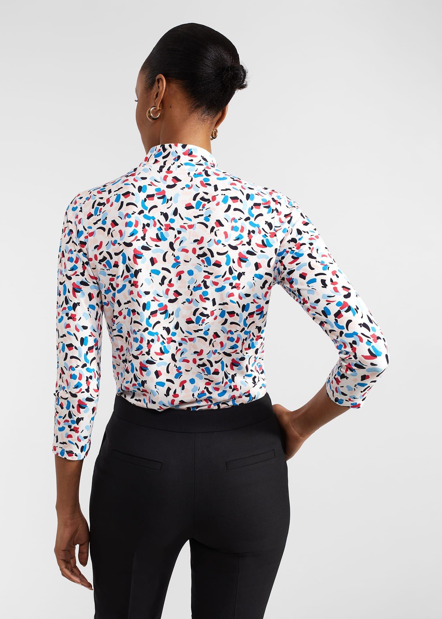 Aimee Printed Top, Ivory Multi, hi-res