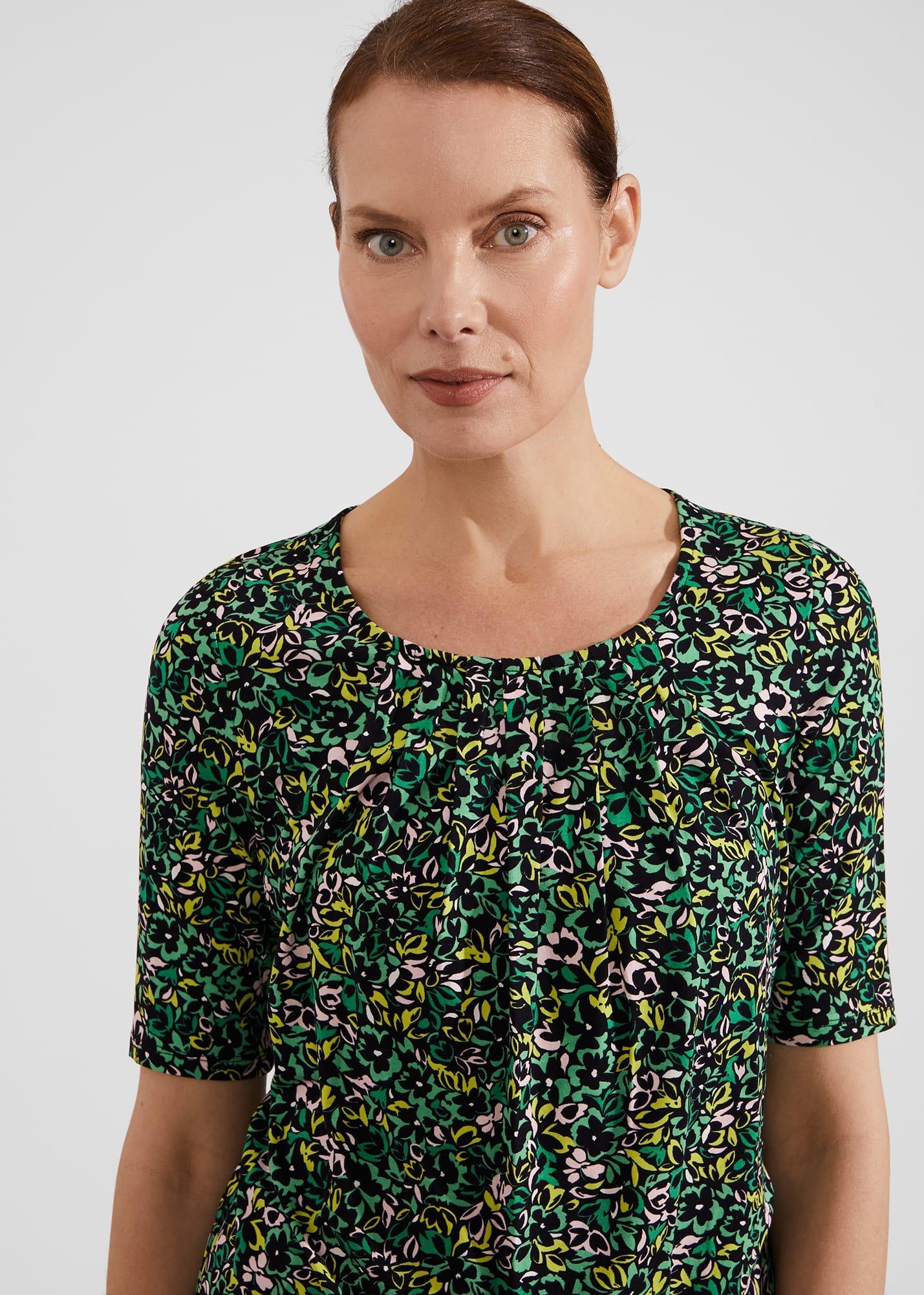 Jacqueline Print Top, Green Multi, hi-res