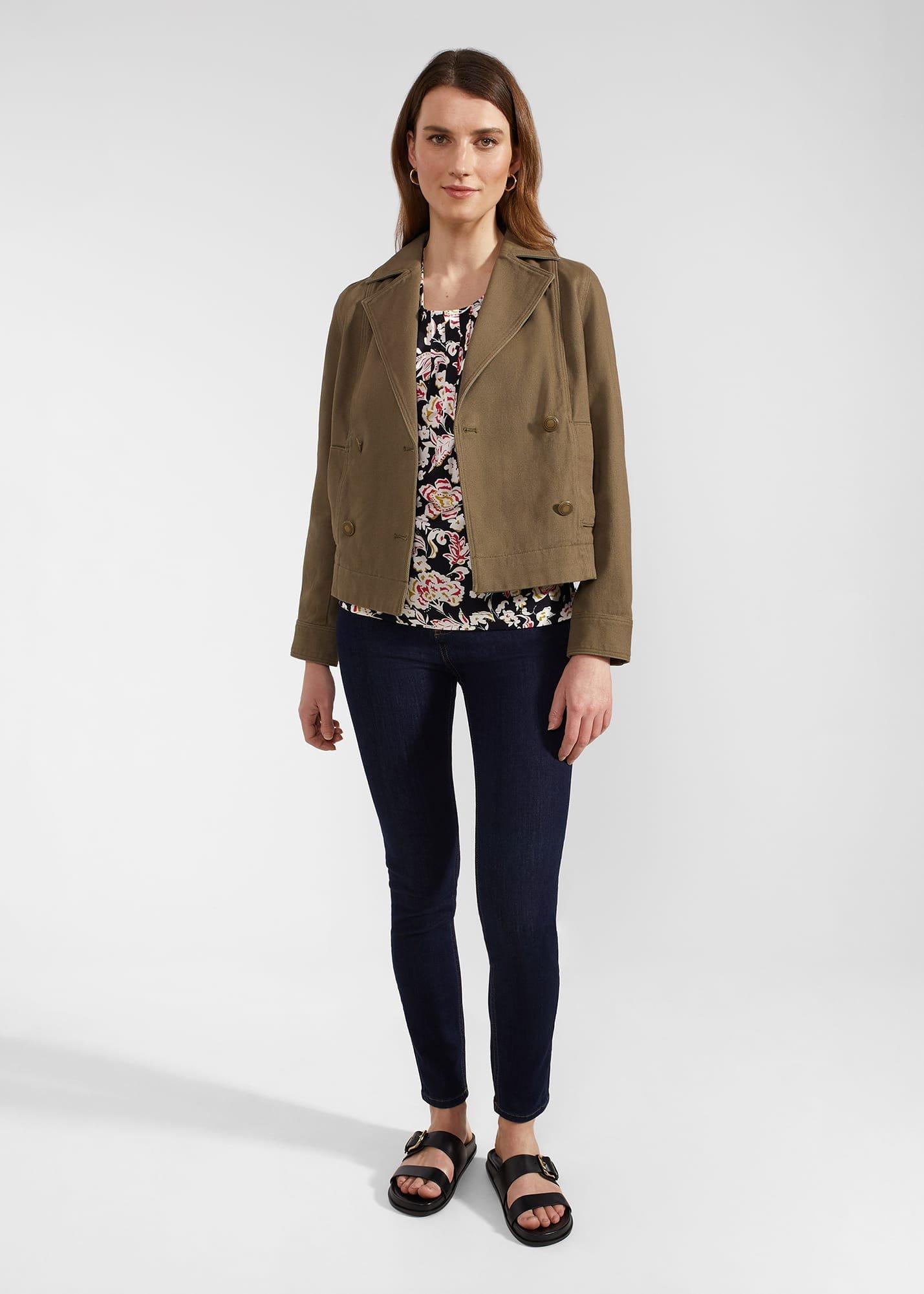 Jacqueline Print Top, Navy Damask, hi-res